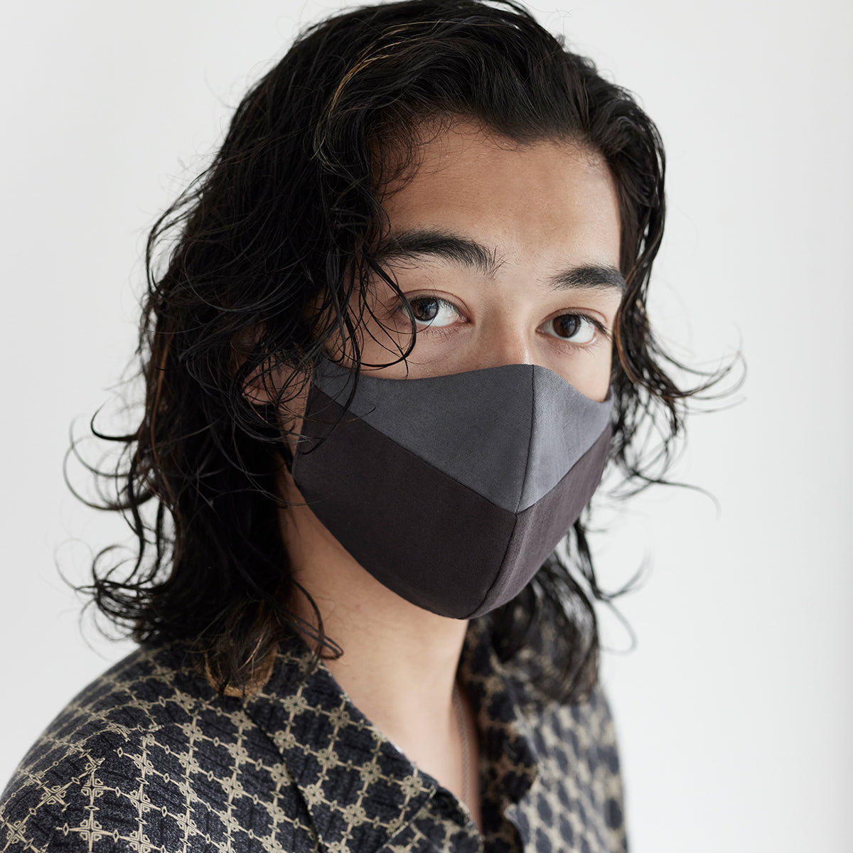 the last mask  Black x Gray：マスク｜綿