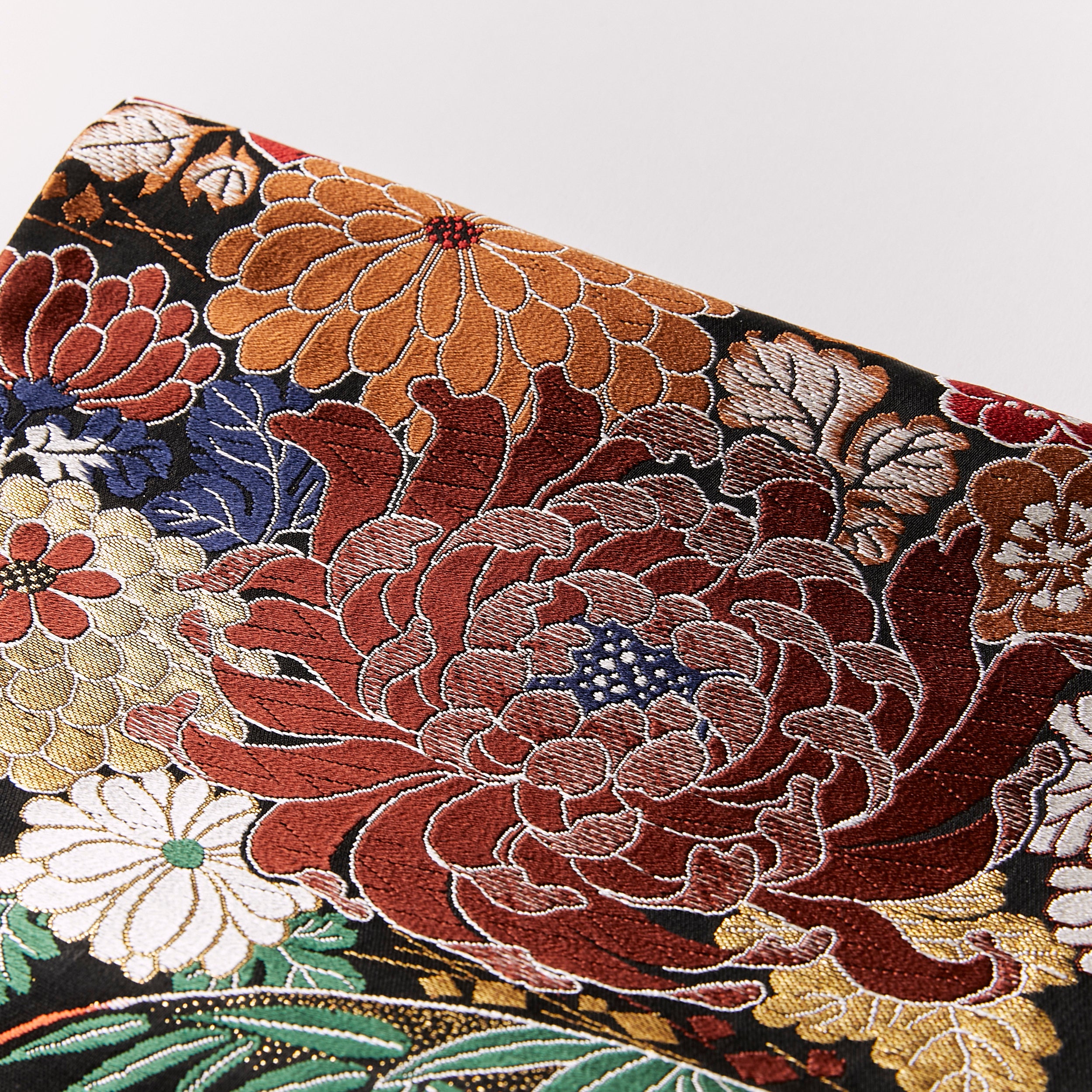 袋帯| 西陣織|菊花鶴 黒|KAPUKI|アンティーク復刻柄|仕立て代込み