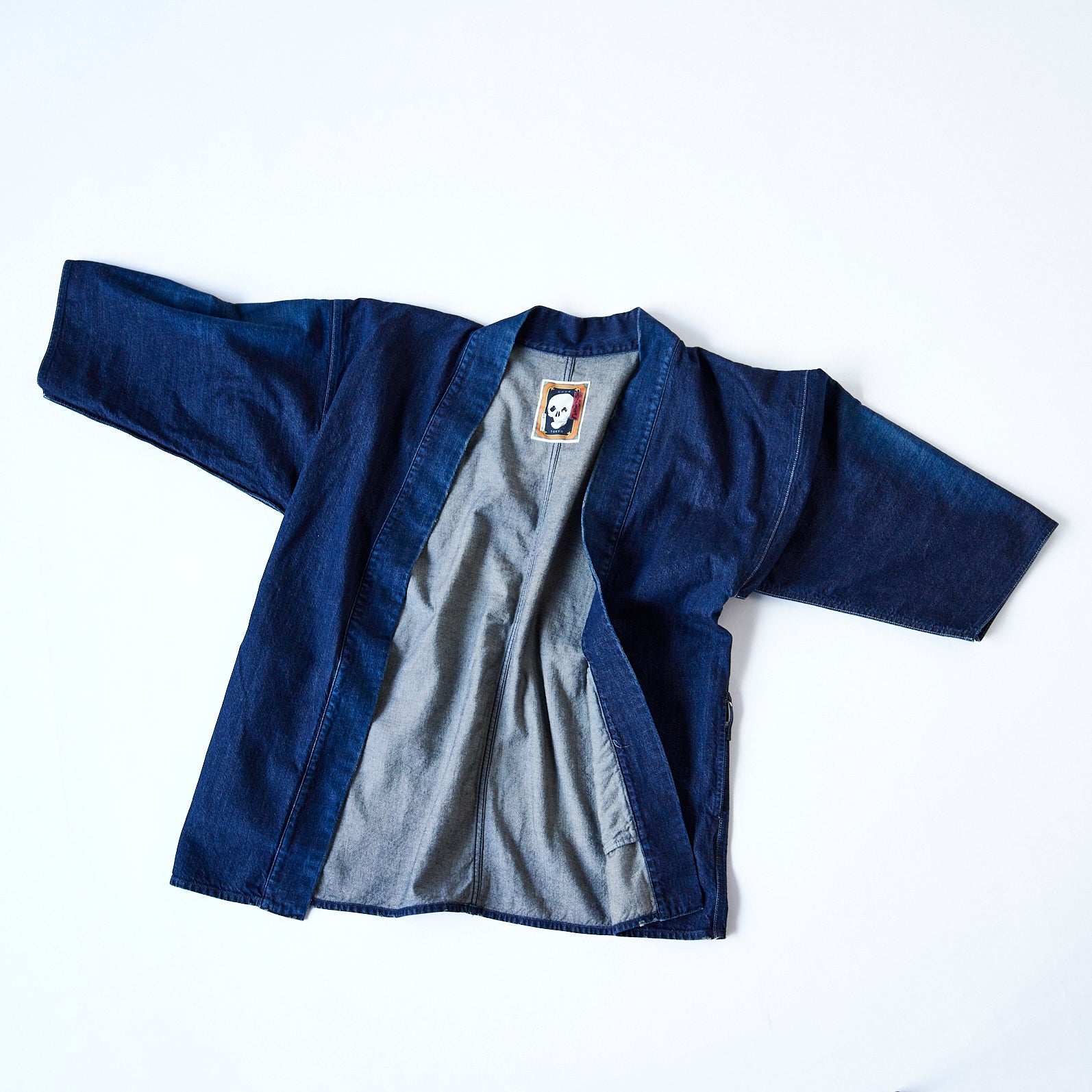 大紋 月と蝙蝠 HAORI|デニム着物|羽織 *完売次第販売終了