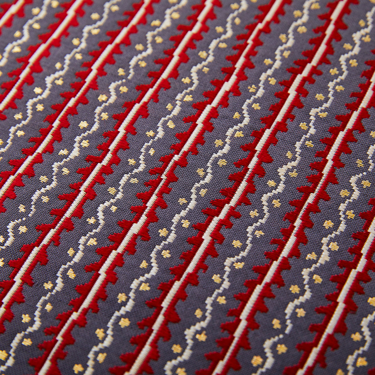 チロリアンストライプ :アンティーク|名古屋帯 |正絹