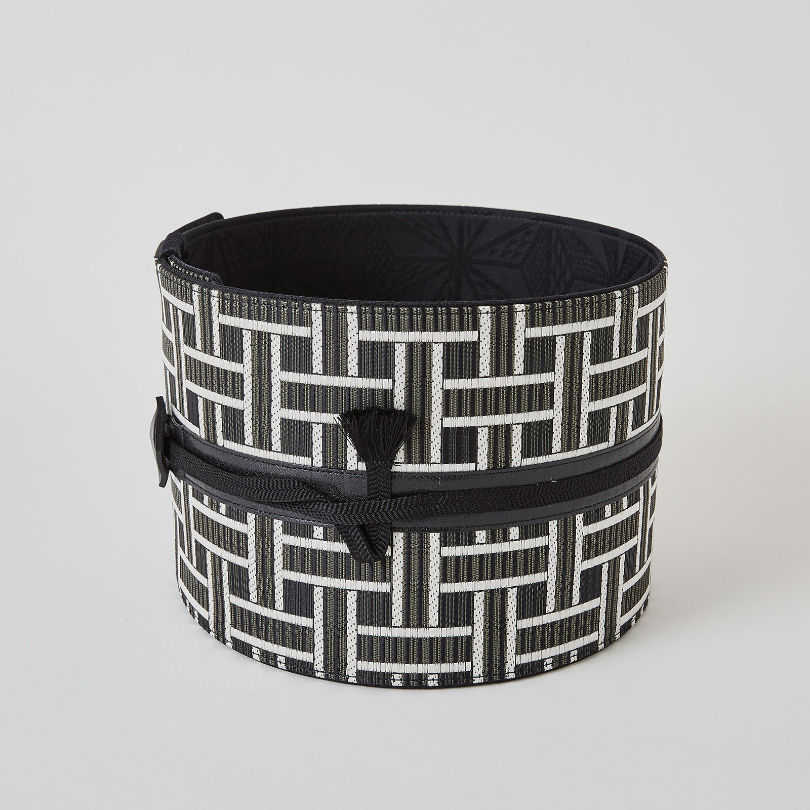 Black basket weave: Obi belt | Hakata weave | Pure silk
