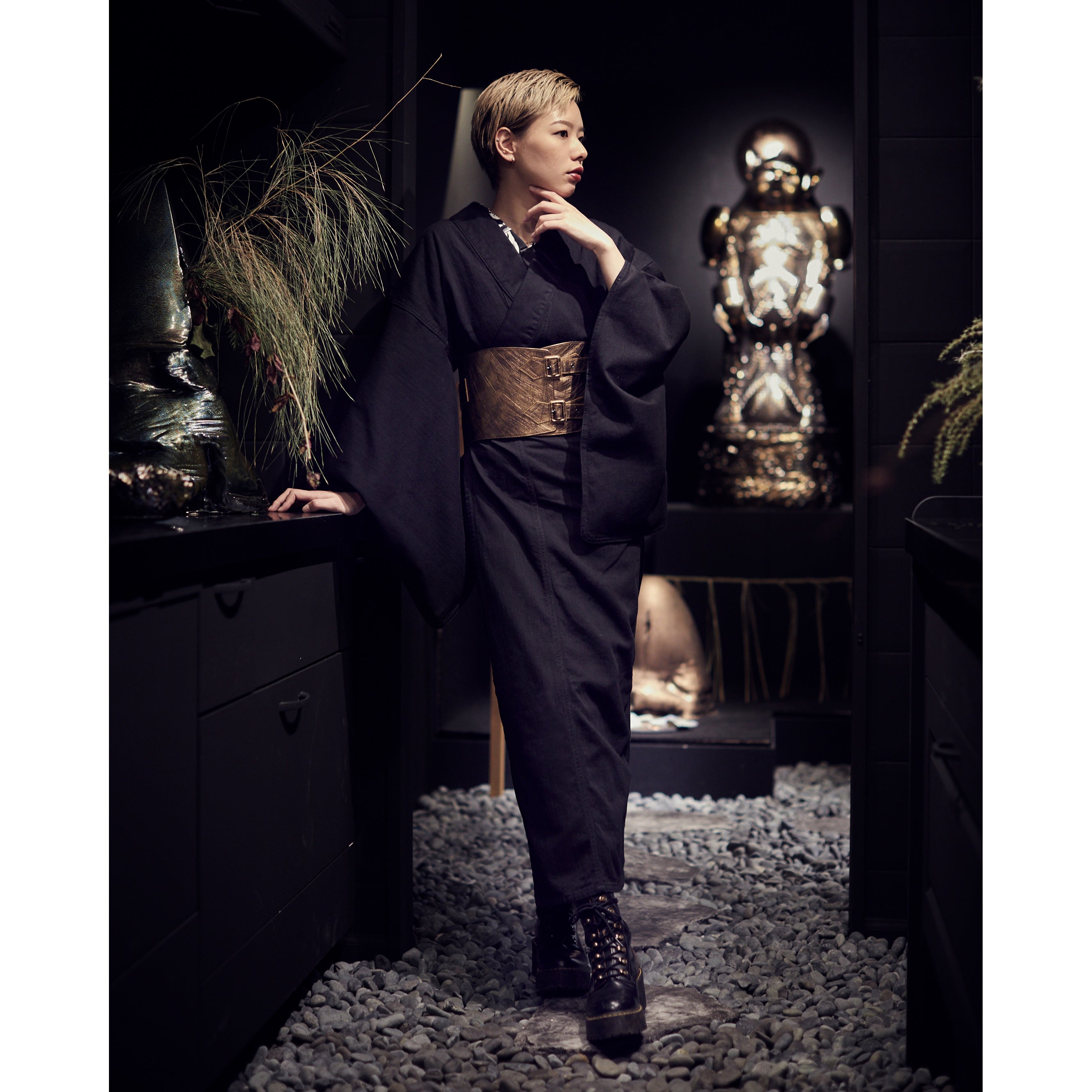 Denim Kimono | Black | Women's | KAPUKI