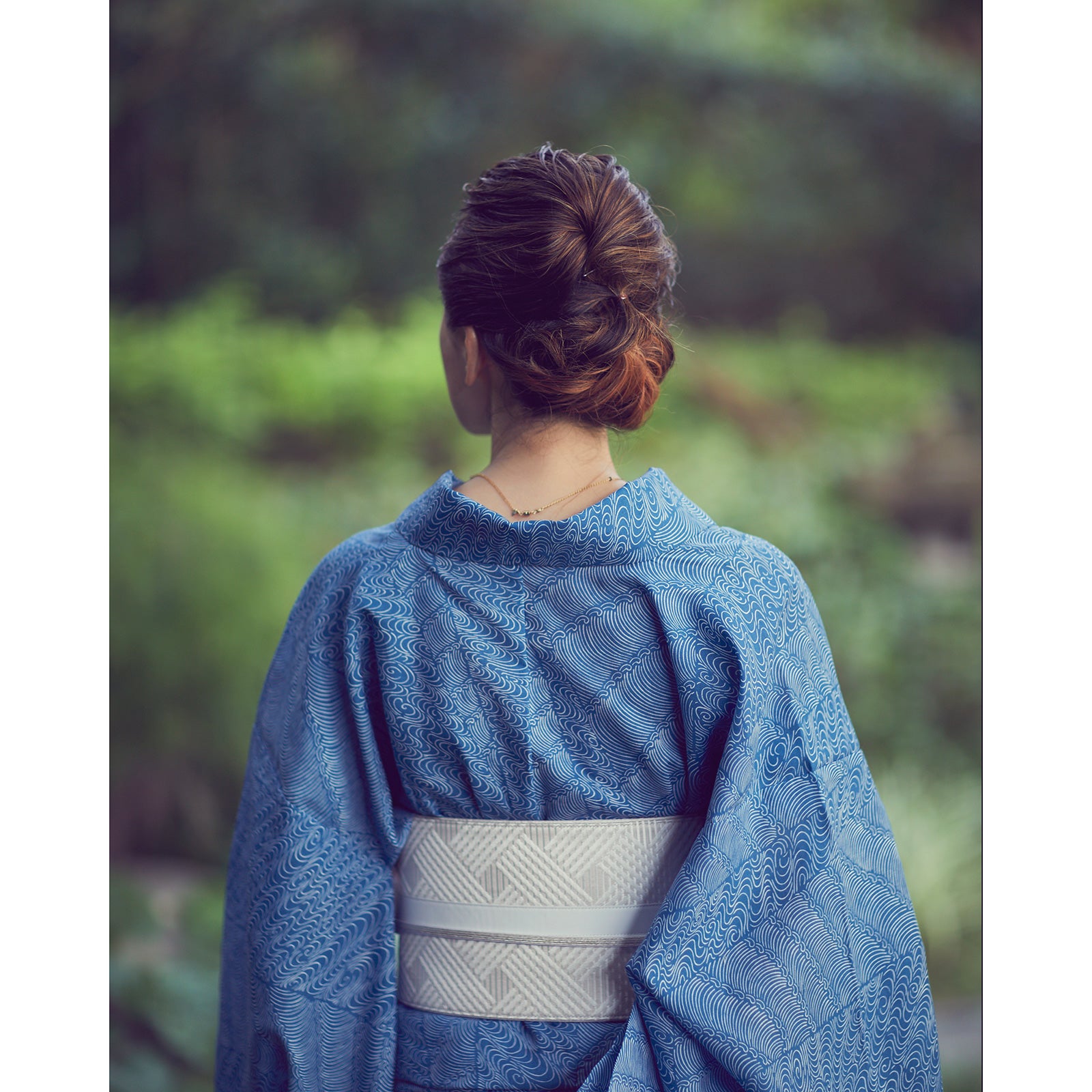 波小紋 青(KAPUKI×形梅 ):浴衣|江戸小紋