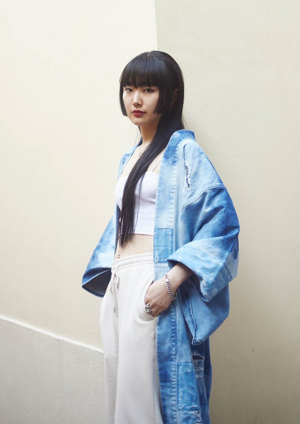 10YR HAORI Denim kimono Haori