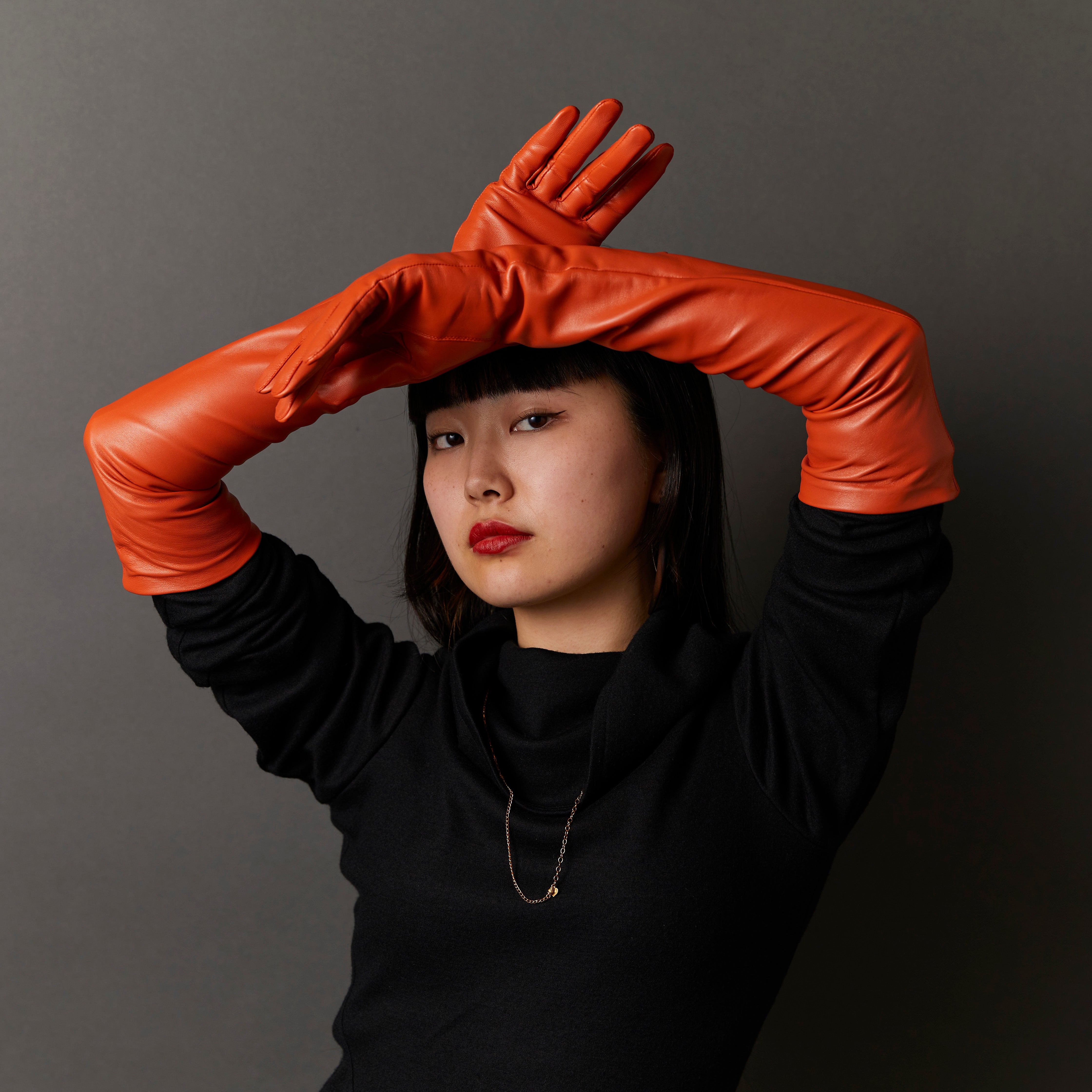 Long Leather Gloves (KAPUKI Original): Gloves | Gloves | Lamb Leather