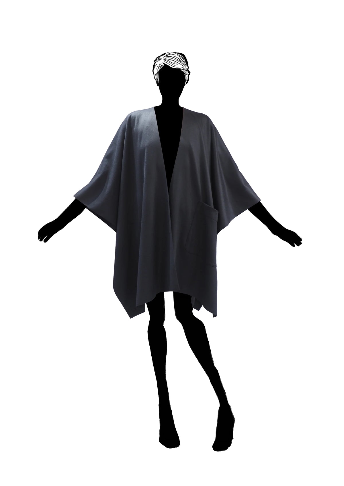ショール｜SHAWLY COAT BK WOOL｜MIMA
