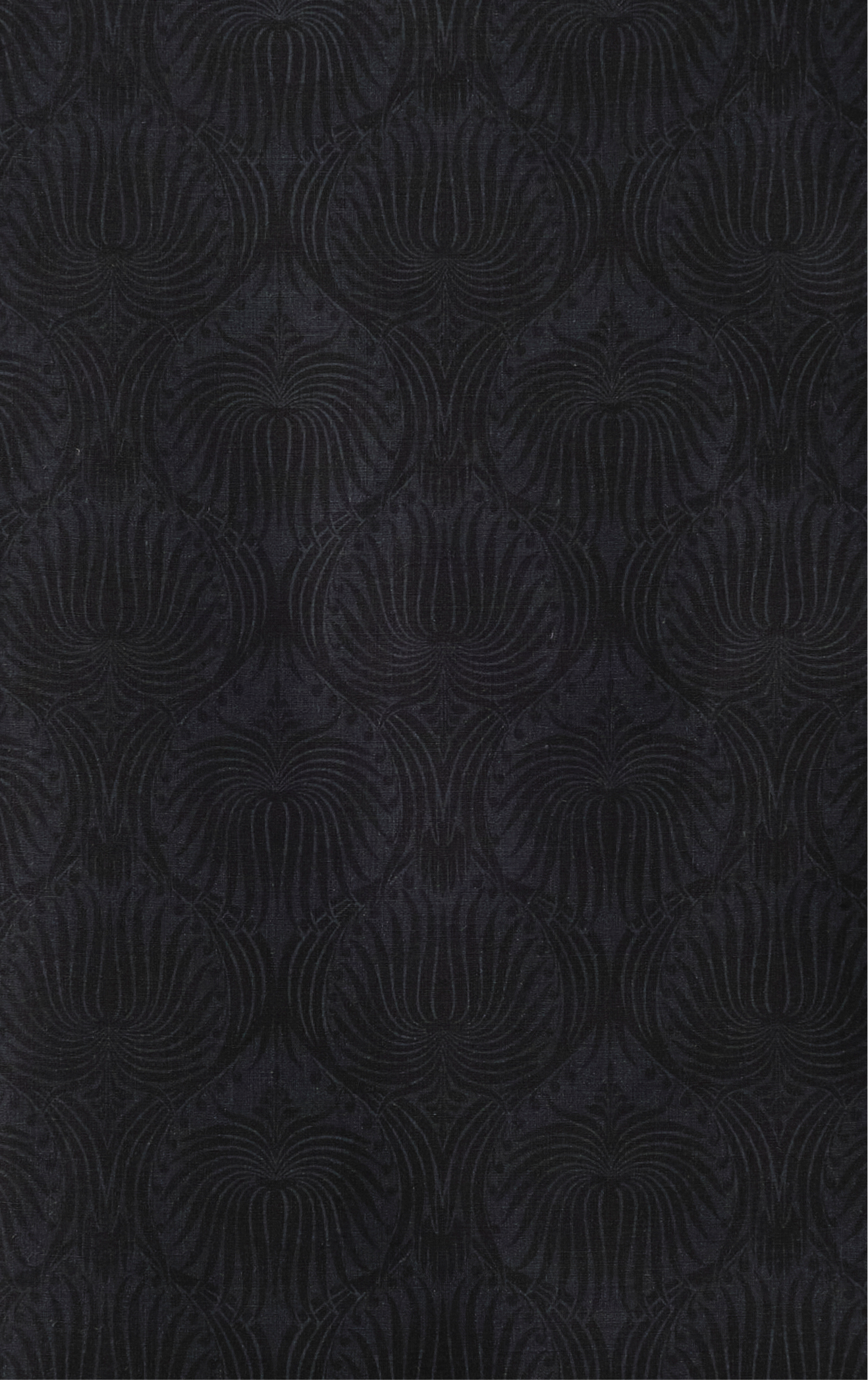 Asayo Arabesque Pattern Black x Black (Komutaya Genbei x KAPUKI special order): Taima cloth | Kimono