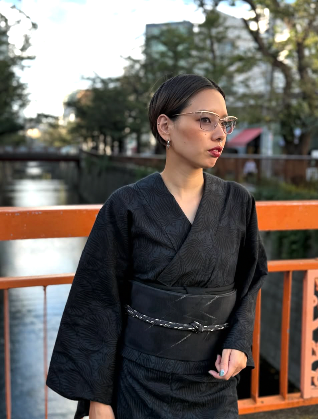 Jakuchu Uryu (Komidaya Genbei): 9 inches | Homarezaori | Nagoya obi (tailoring fee included)