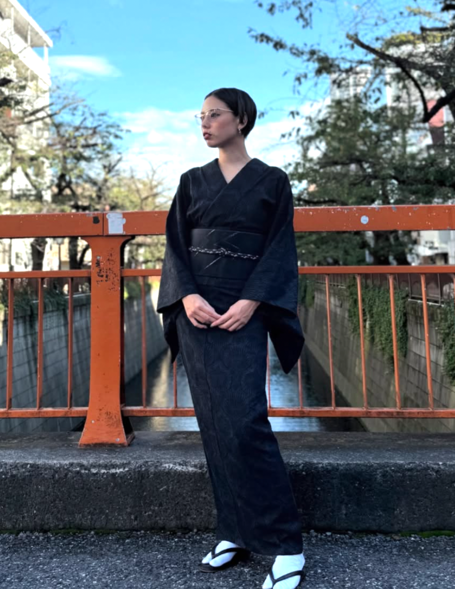 Jakuchu Uryu (Komidaya Genbei): 9 inches | Homarezaori | Nagoya obi (tailoring fee included)