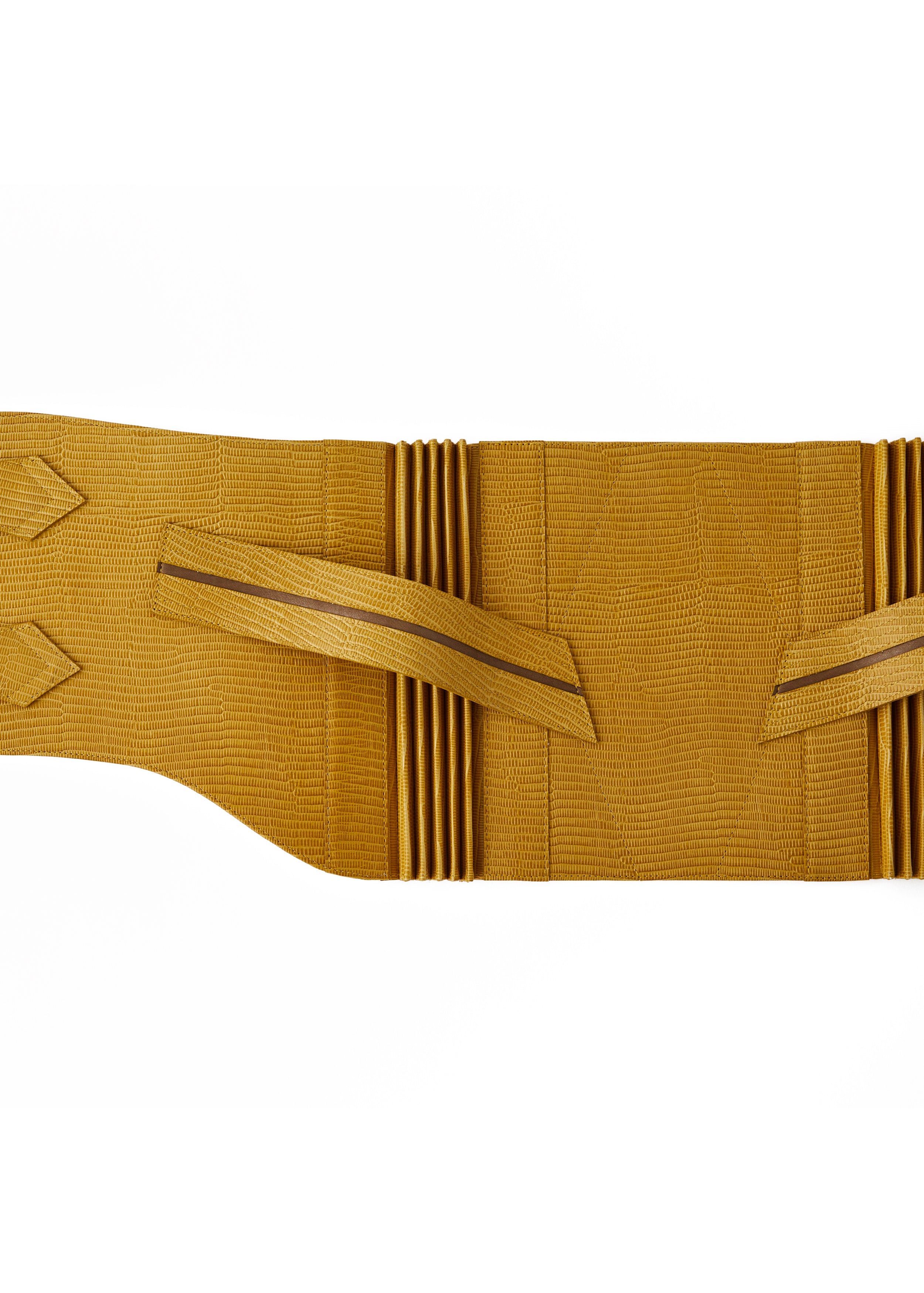 Obi Belt "Lizard Mustard" Leather [Immediate delivery available]