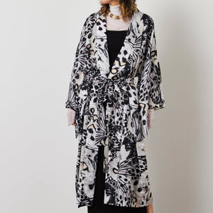 Yukata Hondaya Genbei "Papillon Rhapsody" Gray Green