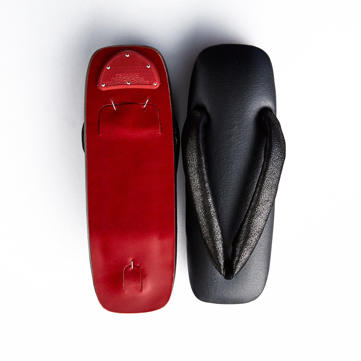 Zori Japanese Accessory Sakura x KAPUKI "Floss Kyoto Sandals Red Sole" Black