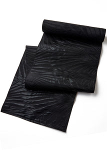 Kuroki Textile Heiko Obi Pure Silk "Crow's Wet Feathers" Black