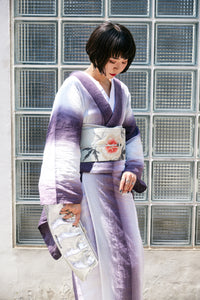 Kimono Omi Chijimi SLADKY Gradation Purple White Purple