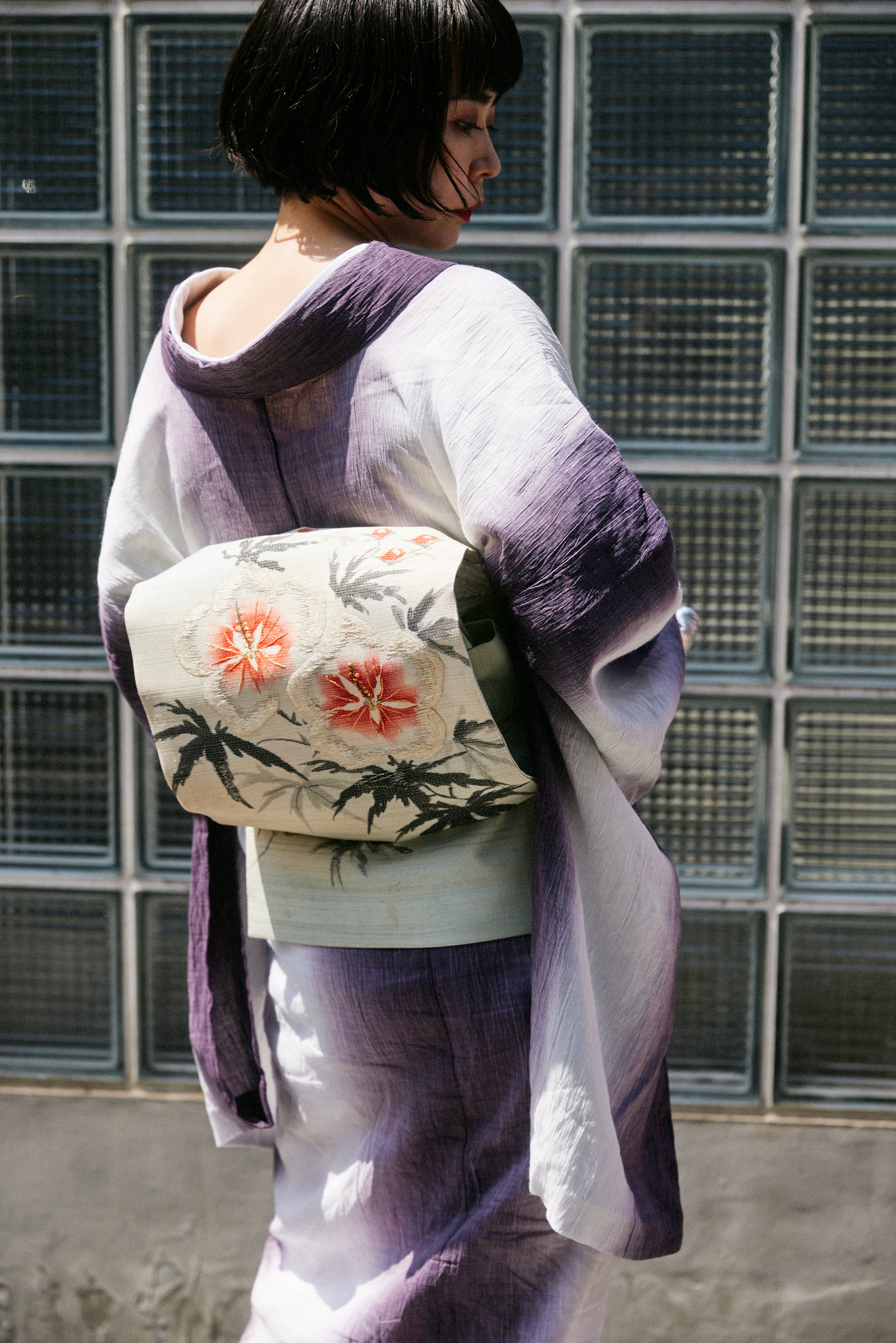Gradation Omi Shiji Purple White Purple (SLADKY): Single garment | Linen | Cotton