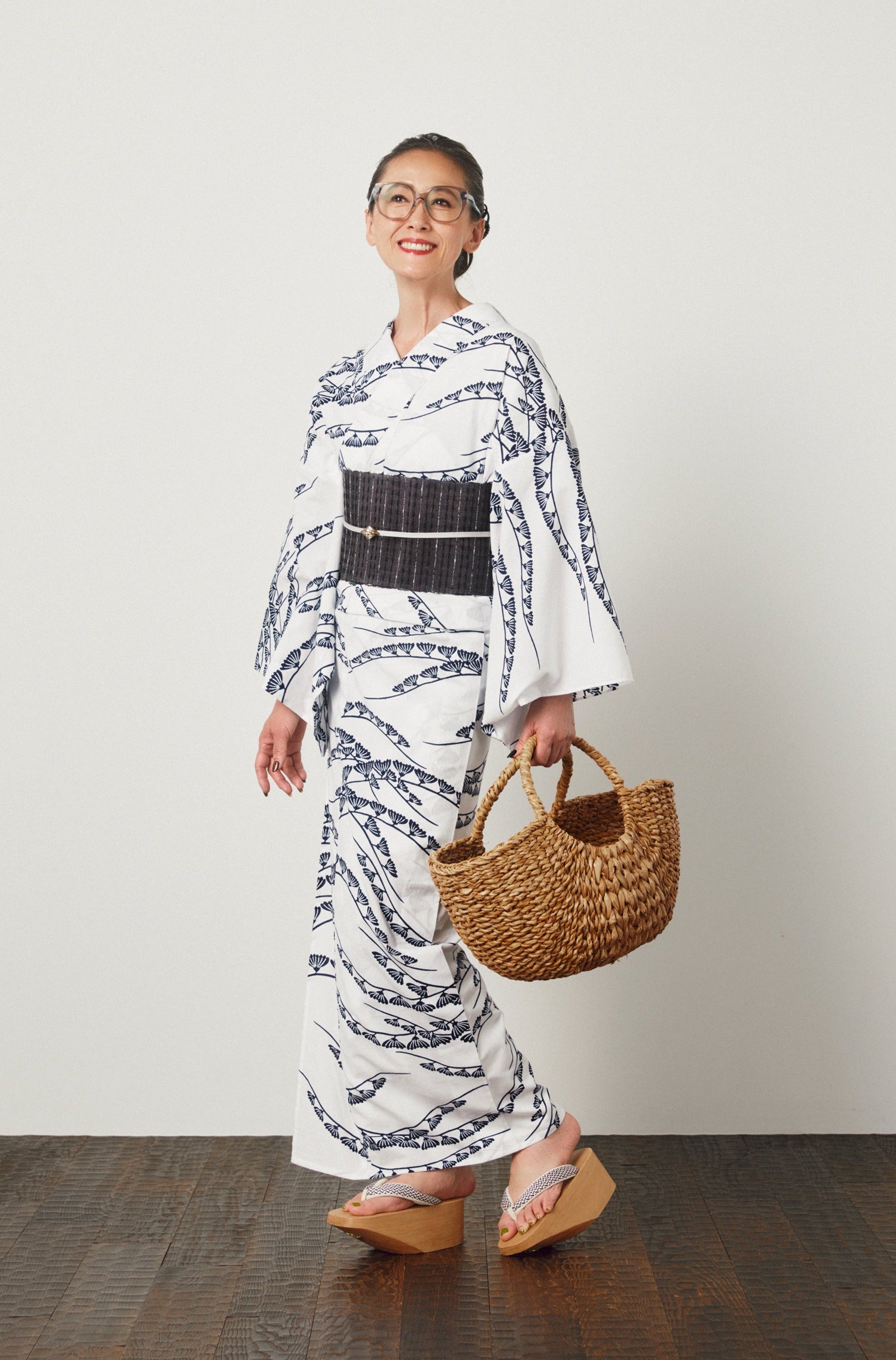 Ready-to-wear yukata "Kengakigiku" Ladies ready-made S size Chikusen