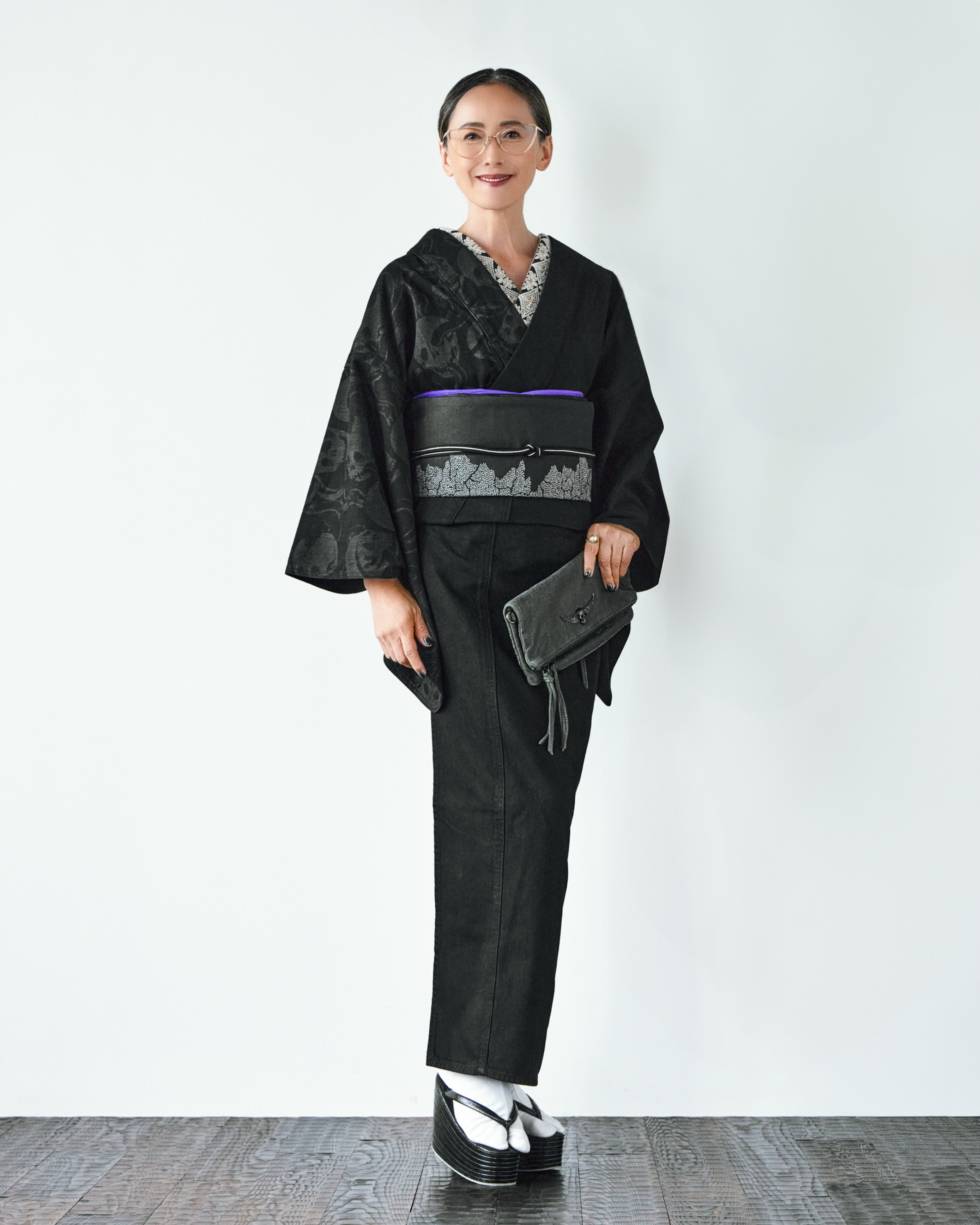 Snake and Skull Black Ladies: Denim Kimono KAPUKI Original