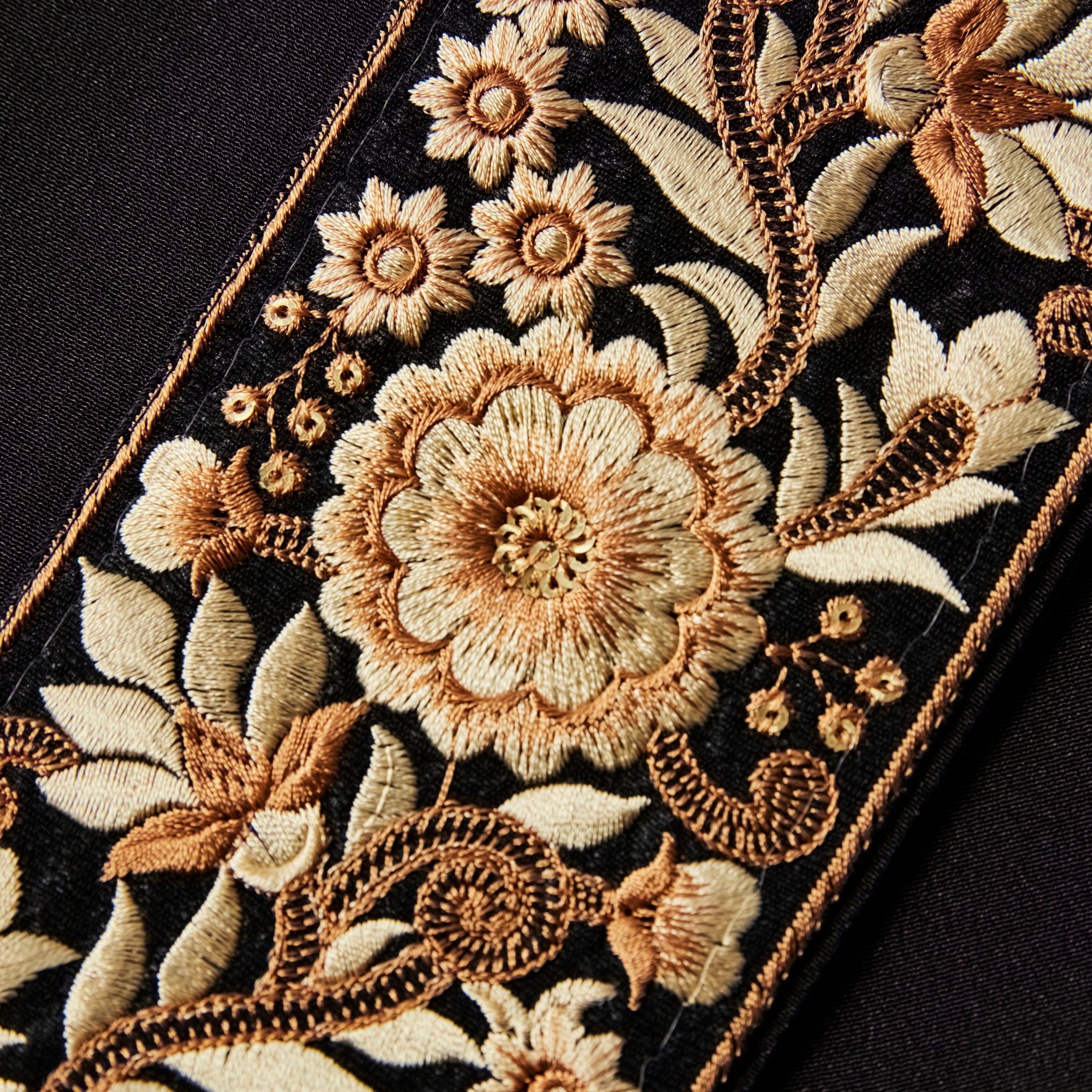 Embroidery half collar flower KAPUKI original