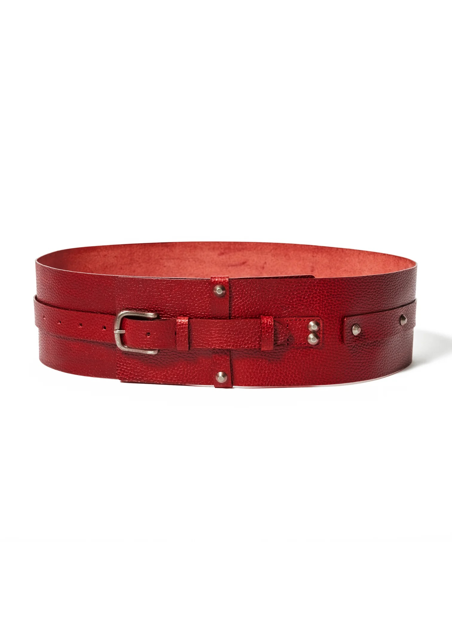 New Limited Quantity KAPUKI Original Obi Belt Leather Half "Red"