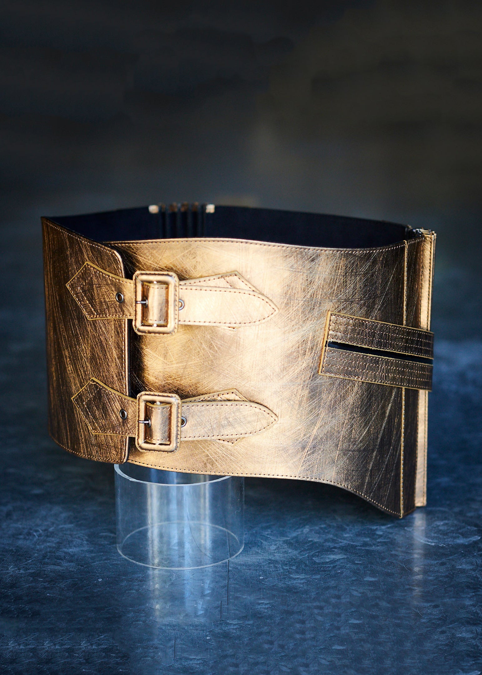 [Immediate delivery available] Obi belt leather "Antique Gold"
