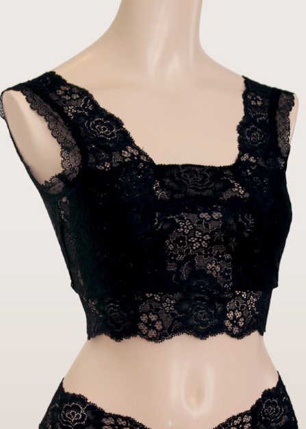 Camellia Bra Black (Wafure): Japanese style underwear