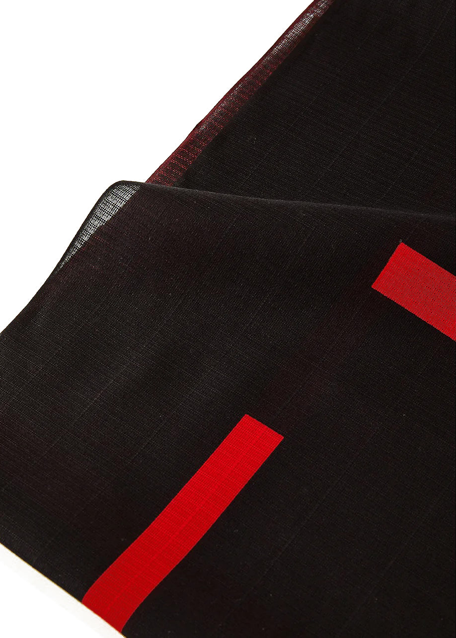 Broken check pattern, black/red dyed (Komutaya Genbei): Yukata