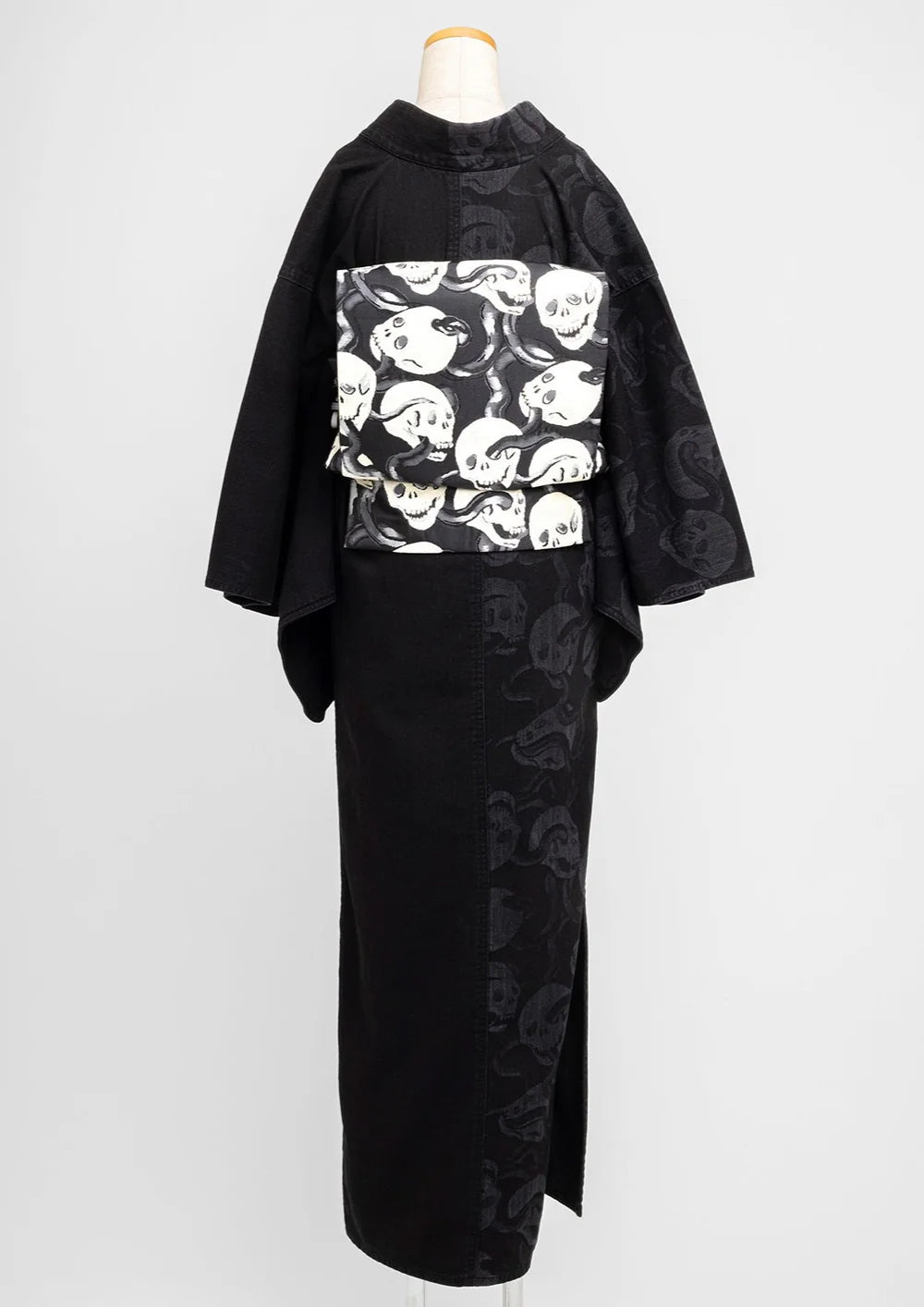 Snake and skull (KAPUKI x Kondaya Genbei): Fukuro obi (silk) (tailoring included)