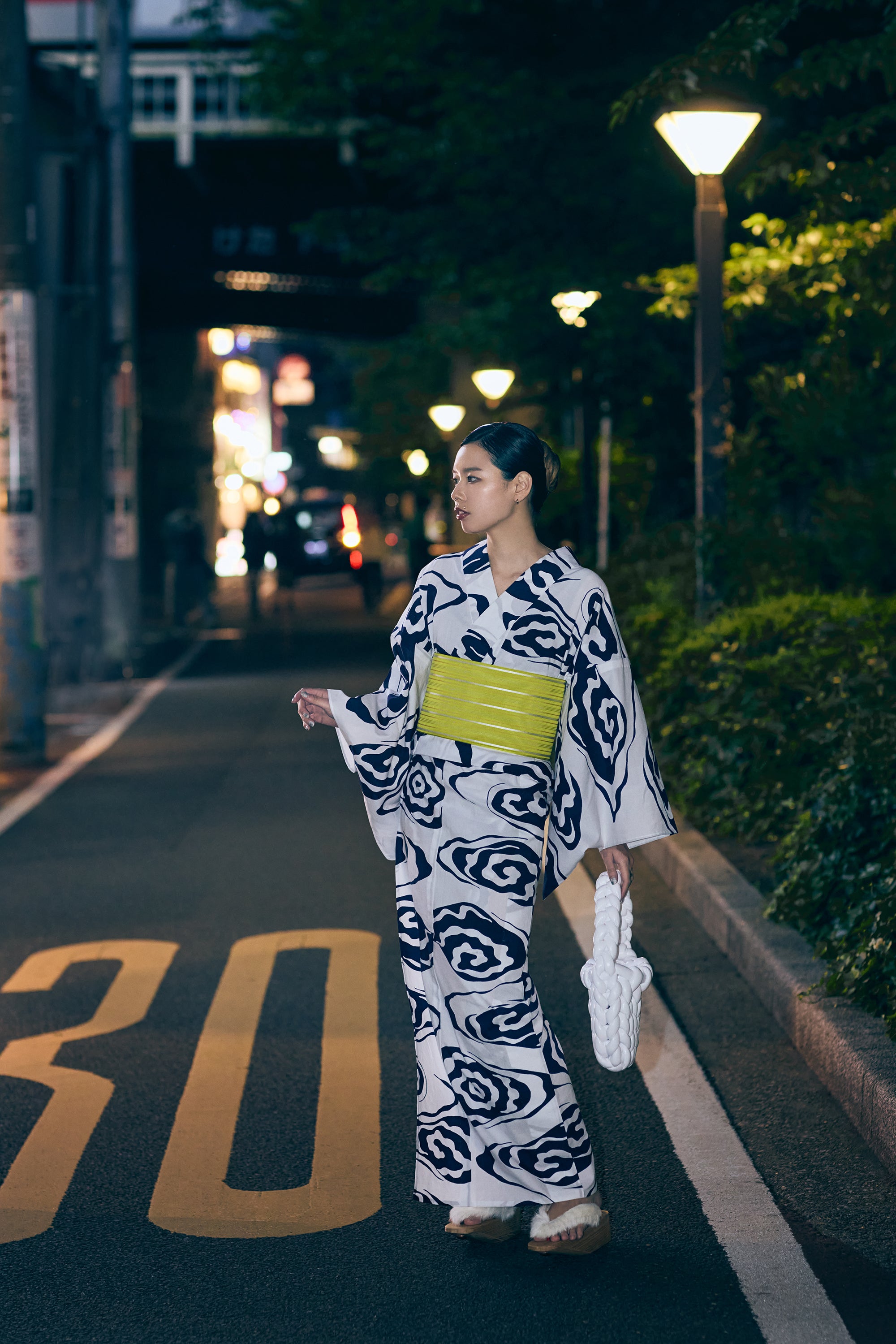 バッグ｜Metallic woven bag｜ホワイト｜burself