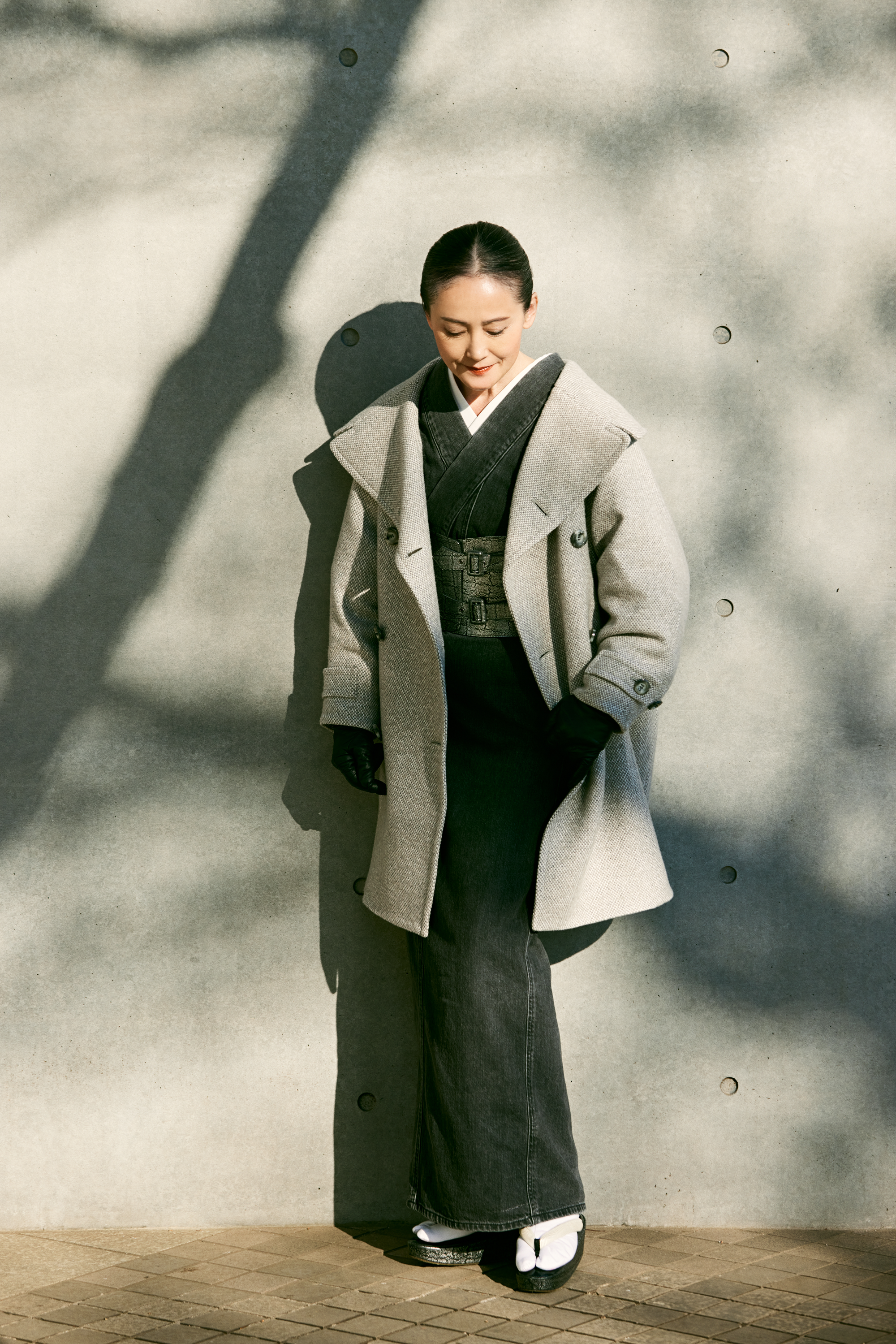 【予約受付 2/1〜2/9】duo coat ー pale gray（KOTOWA）：コート｜和装コート