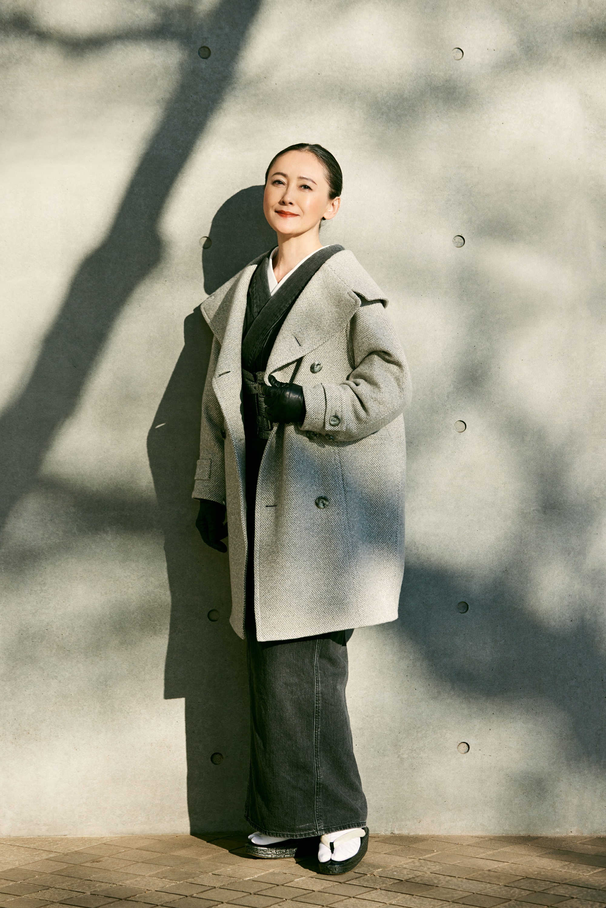 【予約受付 2/1〜2/9】duo coat ー pale gray（KOTOWA）：コート｜和装コート