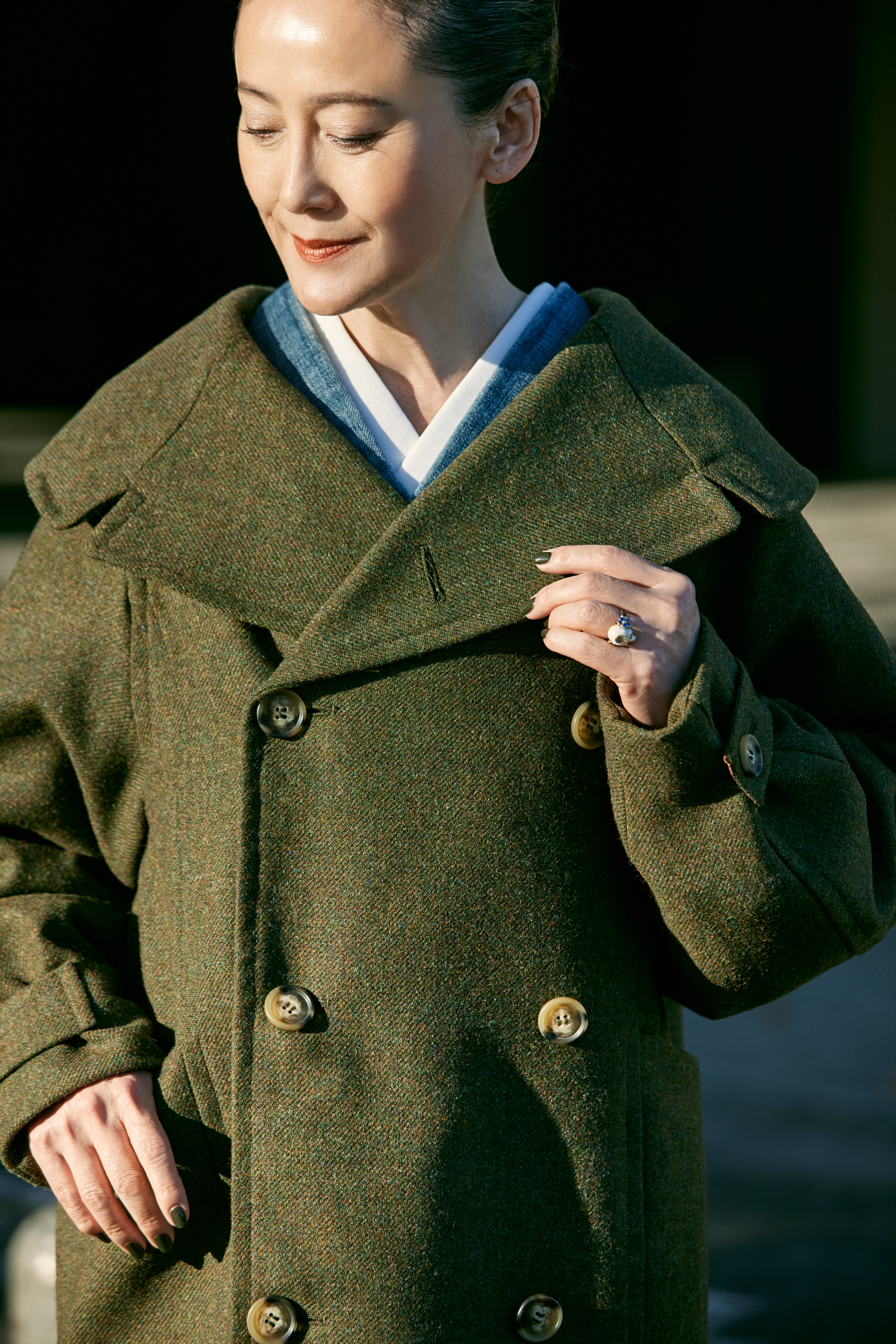 【予約受付 2/1〜2/9】duo coat ー khaki（KOTOWA）：コート｜和装コート