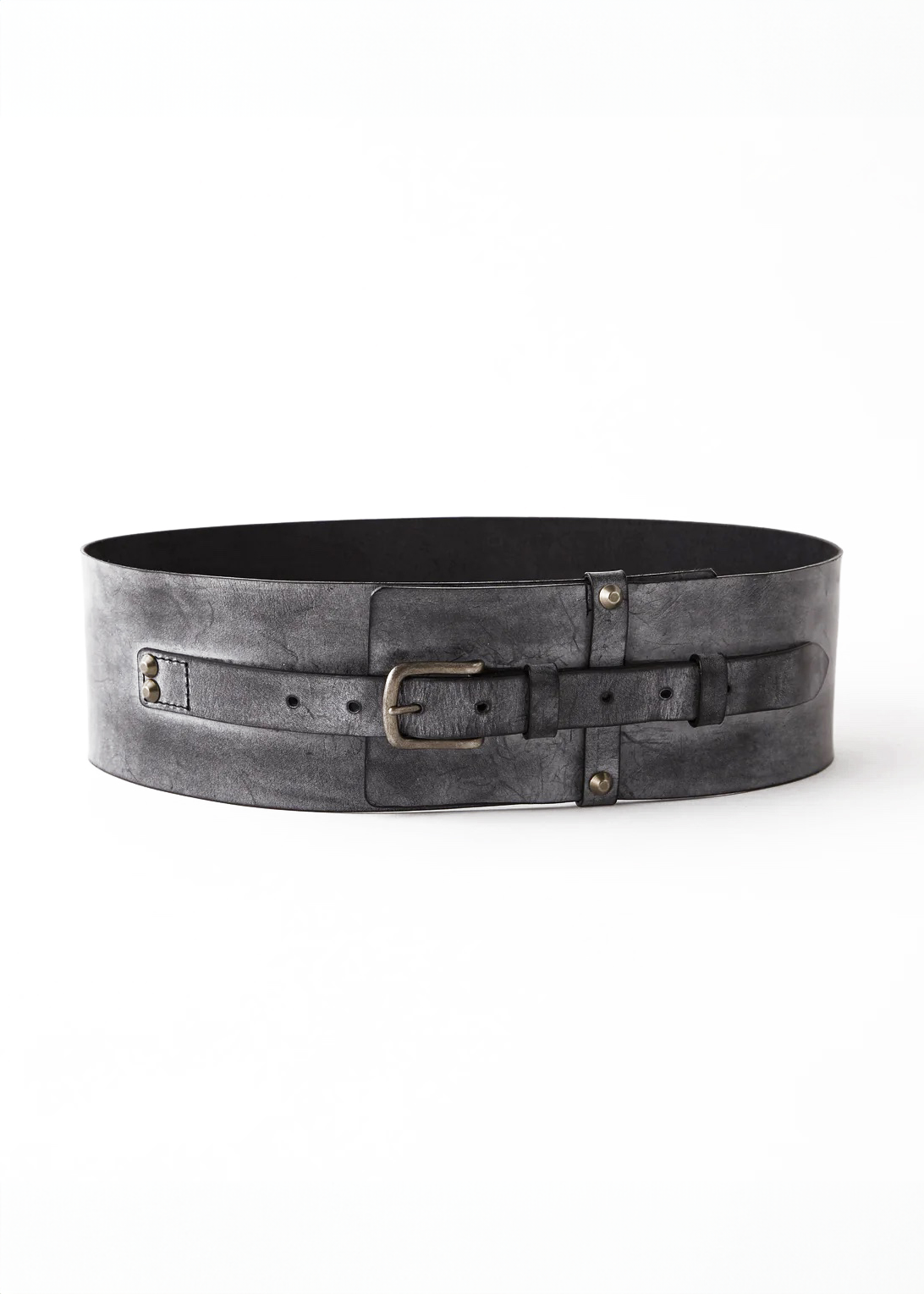 Aging leather black: Men's obi belt | Leather type