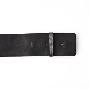 Obi Belt Aging Leather "Half Black"