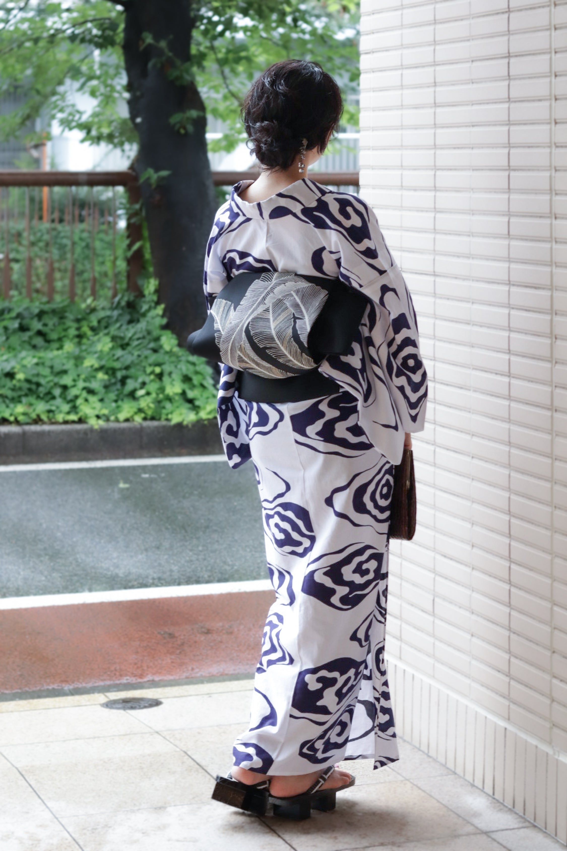 仕立て上り］名古屋帯｜夏帯｜芭蕉 黒／金糸｜松寿苑