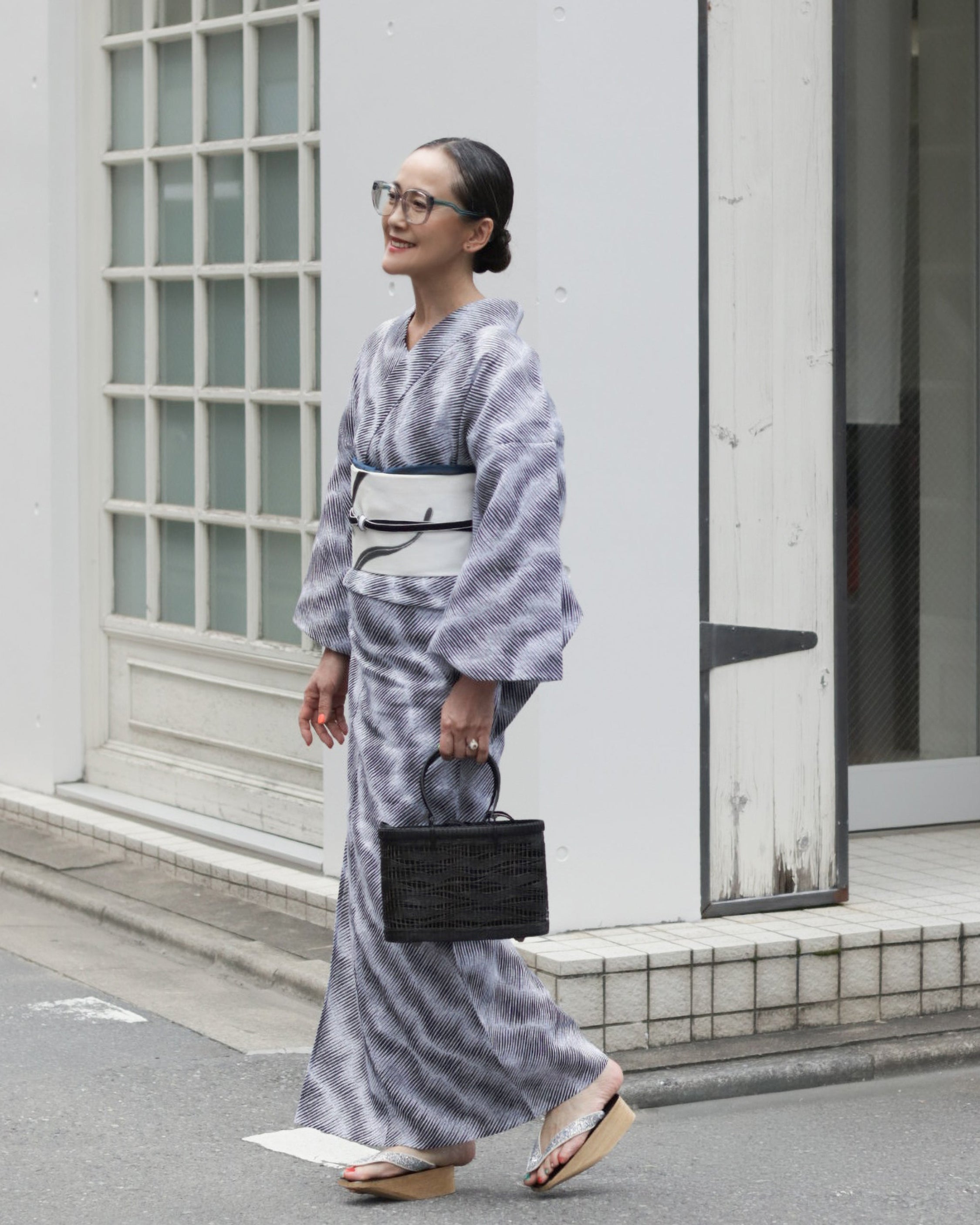 [Ready-to-wear] Sand pattern black (Nishioka pencil): Yukata | Women's | Ready-to-wear