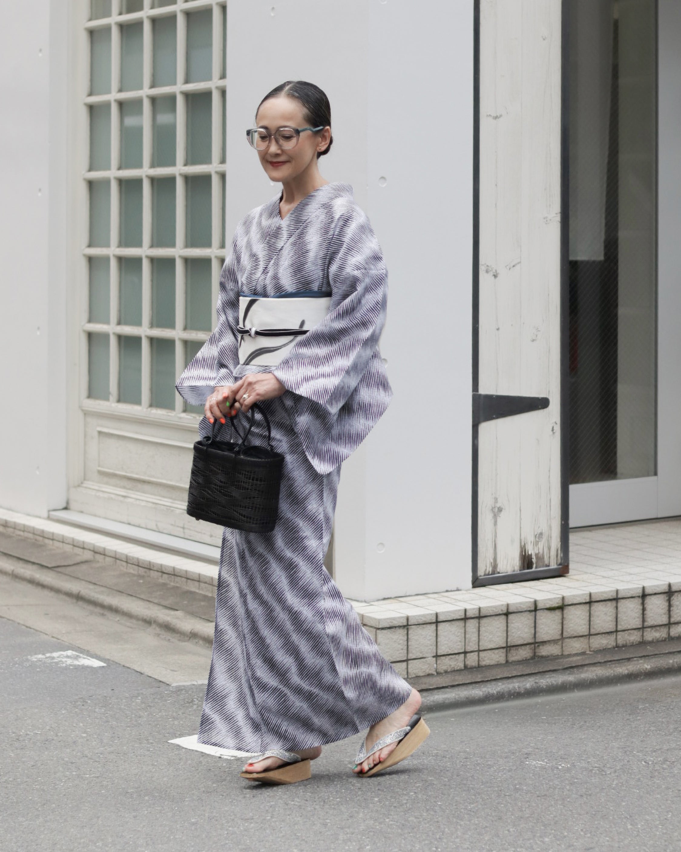 [Ready-to-wear] Sand pattern black (Nishioka pencil): Yukata | Women's | Ready-to-wear