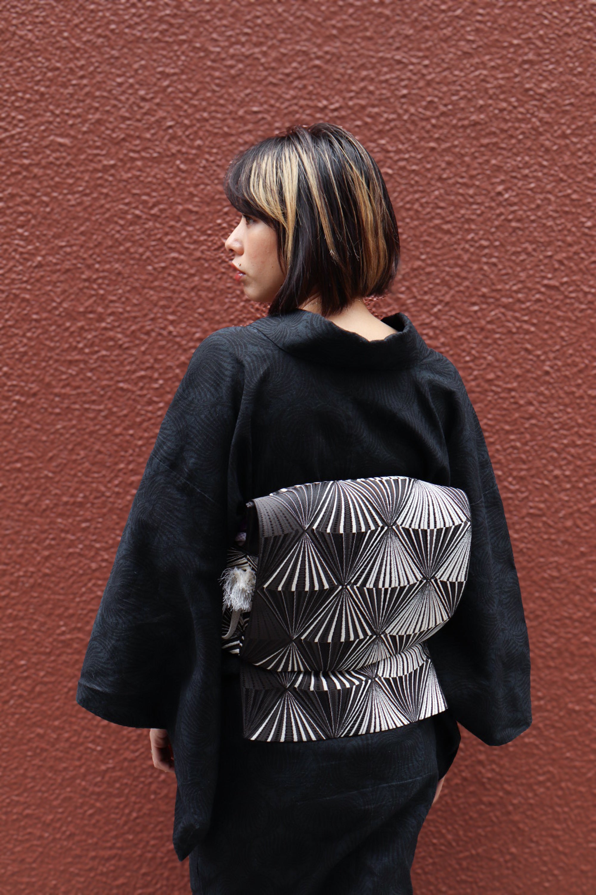 Diamond (KAPUKI original): Nagoya obi | 8-inch obi | Hakata weave | Pure silk (tailoring fee included)