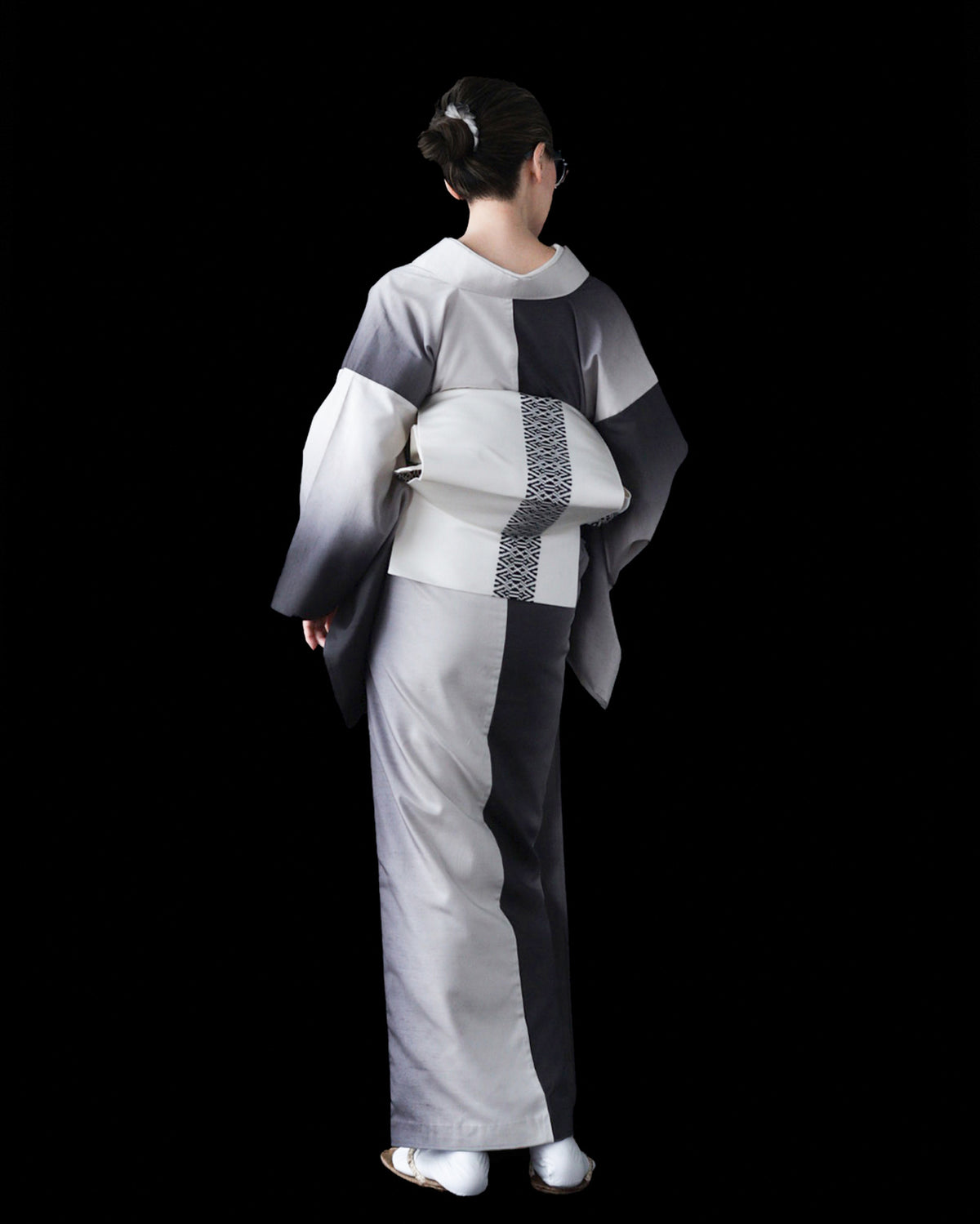 Ojiya Tsumugi Monotone Gradation: Kimono | Silk | Single Layer | Lined