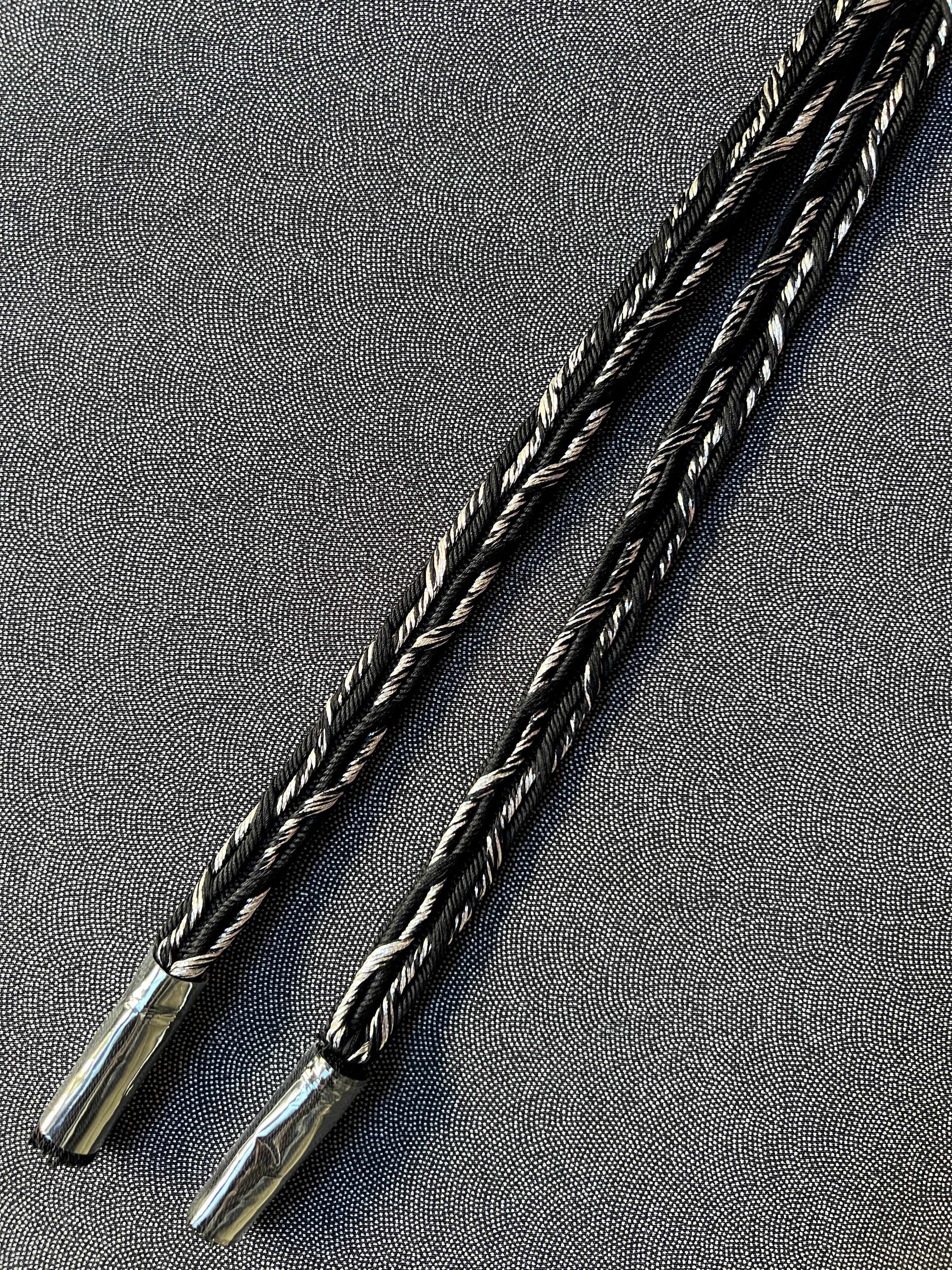 Arrow handle, black and silver (KAPUKI exclusive): Belt fastener | Pure silk