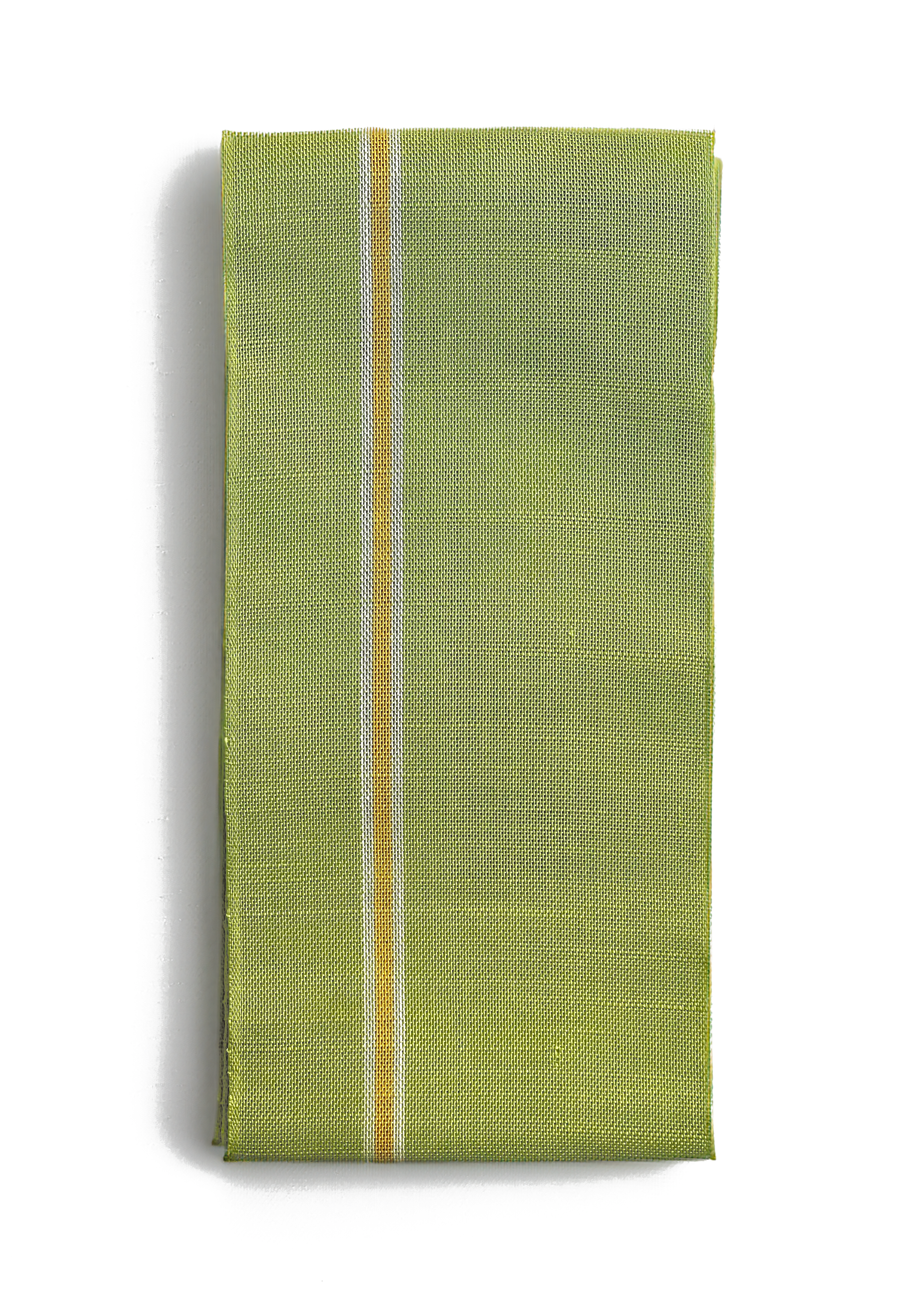 七野  黄緑（雁和） ：半巾帯 ｜西陣織｜本麻