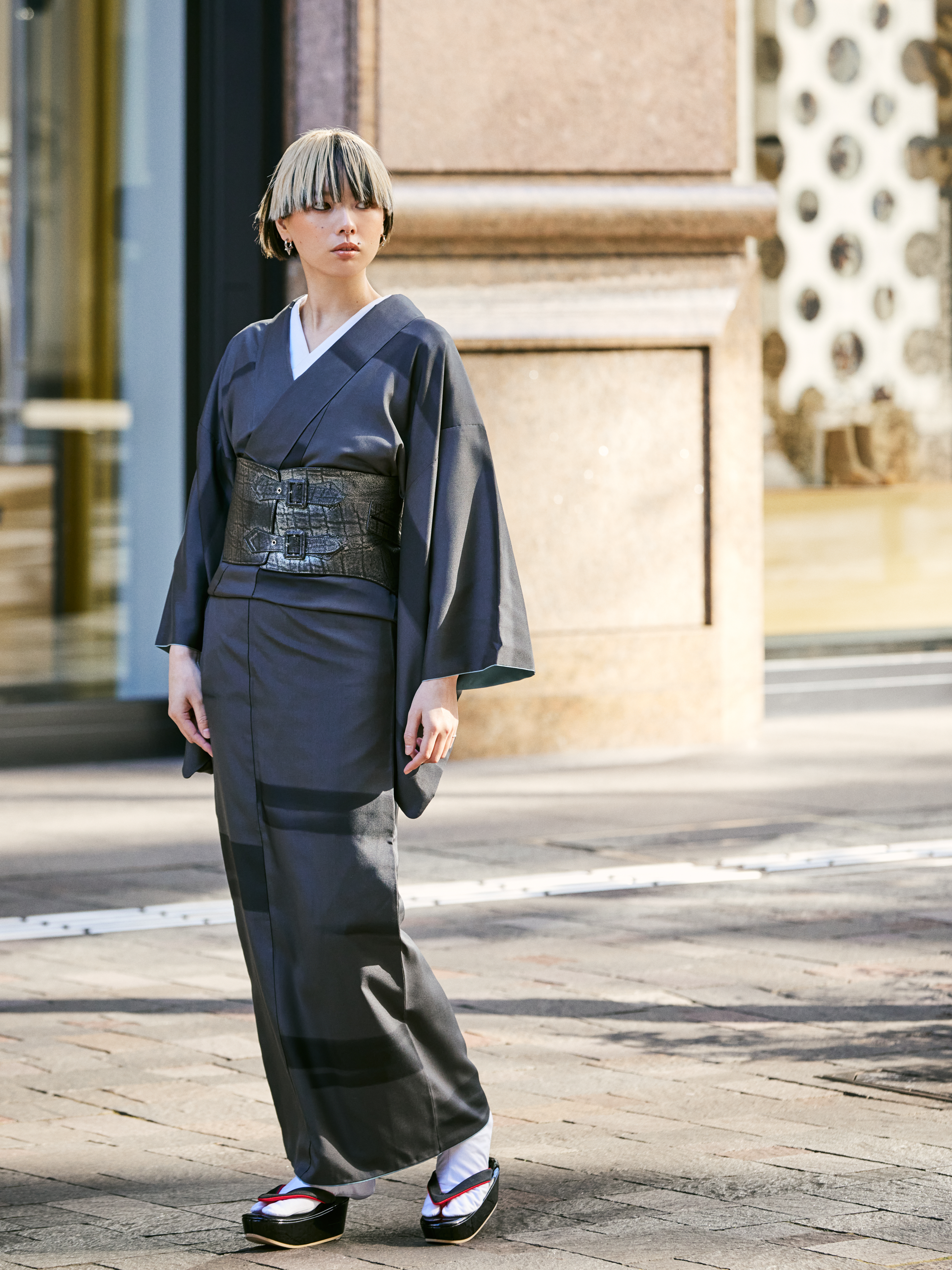 Blurred: Fine pattern | Pure silk | Single robe | Uki | Kimono