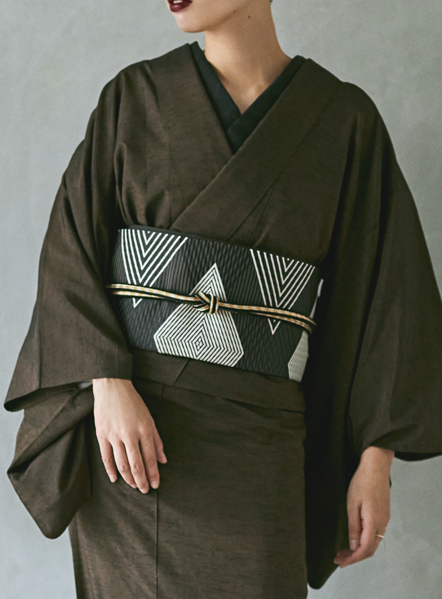 Fukuro obi “Hishi”: Hakataori | Pure silk (as finished)