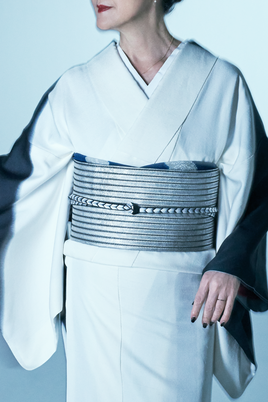 帯締め 総大和グラデーション 黒系（渡敬）
