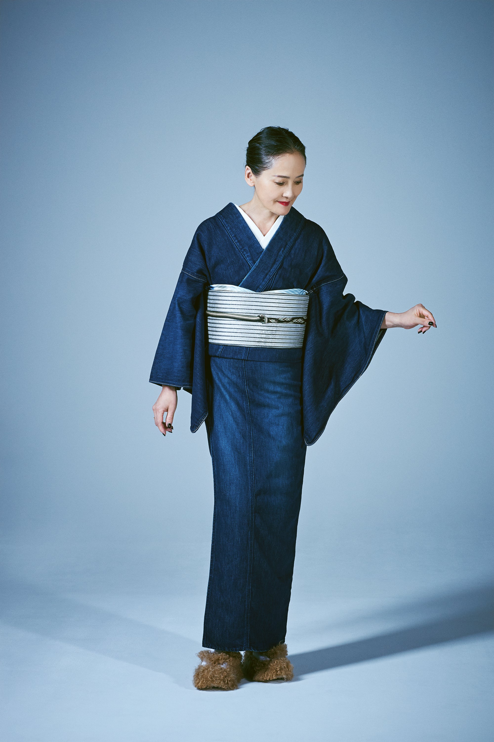 帯締め　黒茶緑ベージュ（和小物さくら）；帯締め