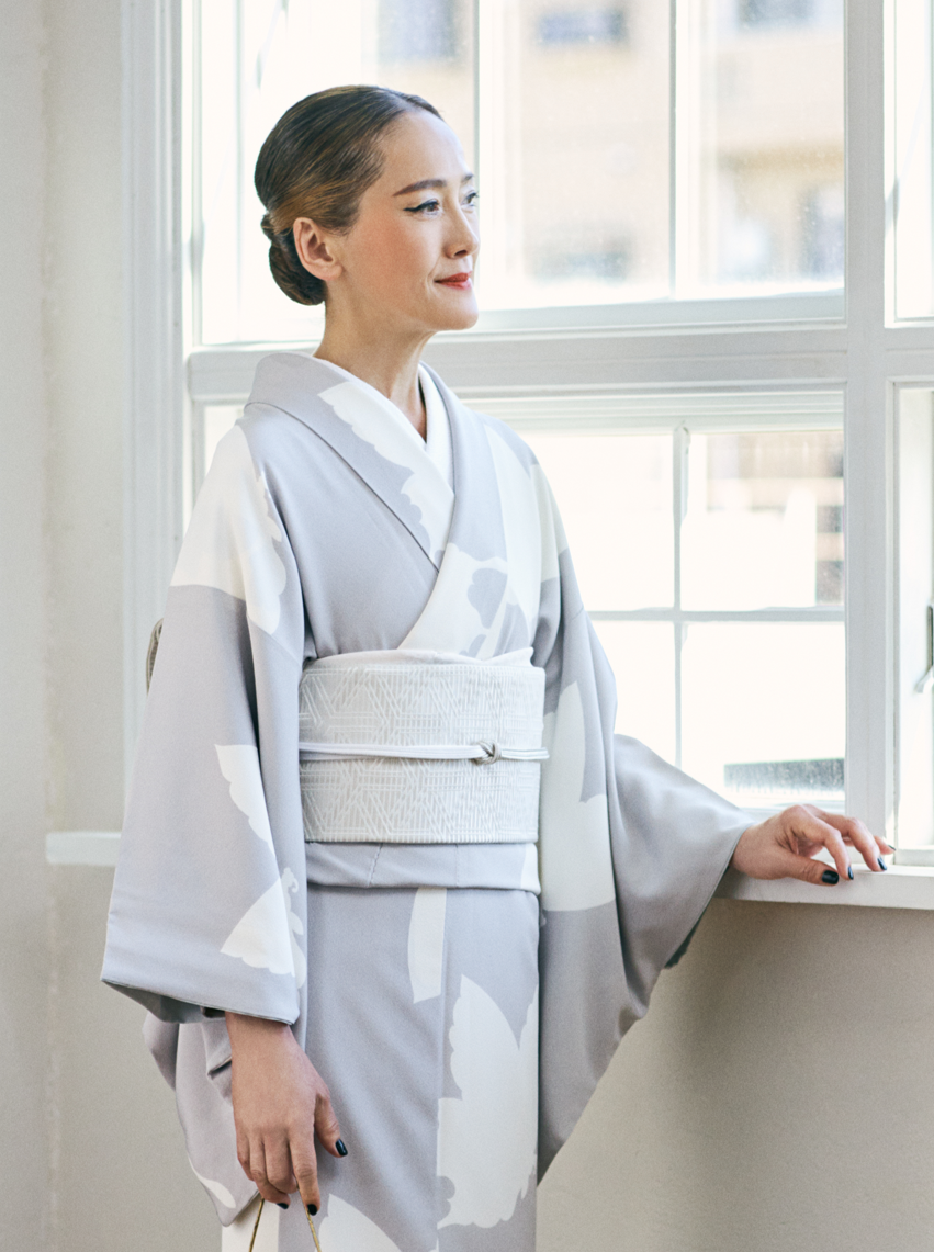 Bishamon Tortoiseshell White (KAPUKI Original): Fukuro Obi | Nishijin-ori | Pure Silk (tailoring fee included)