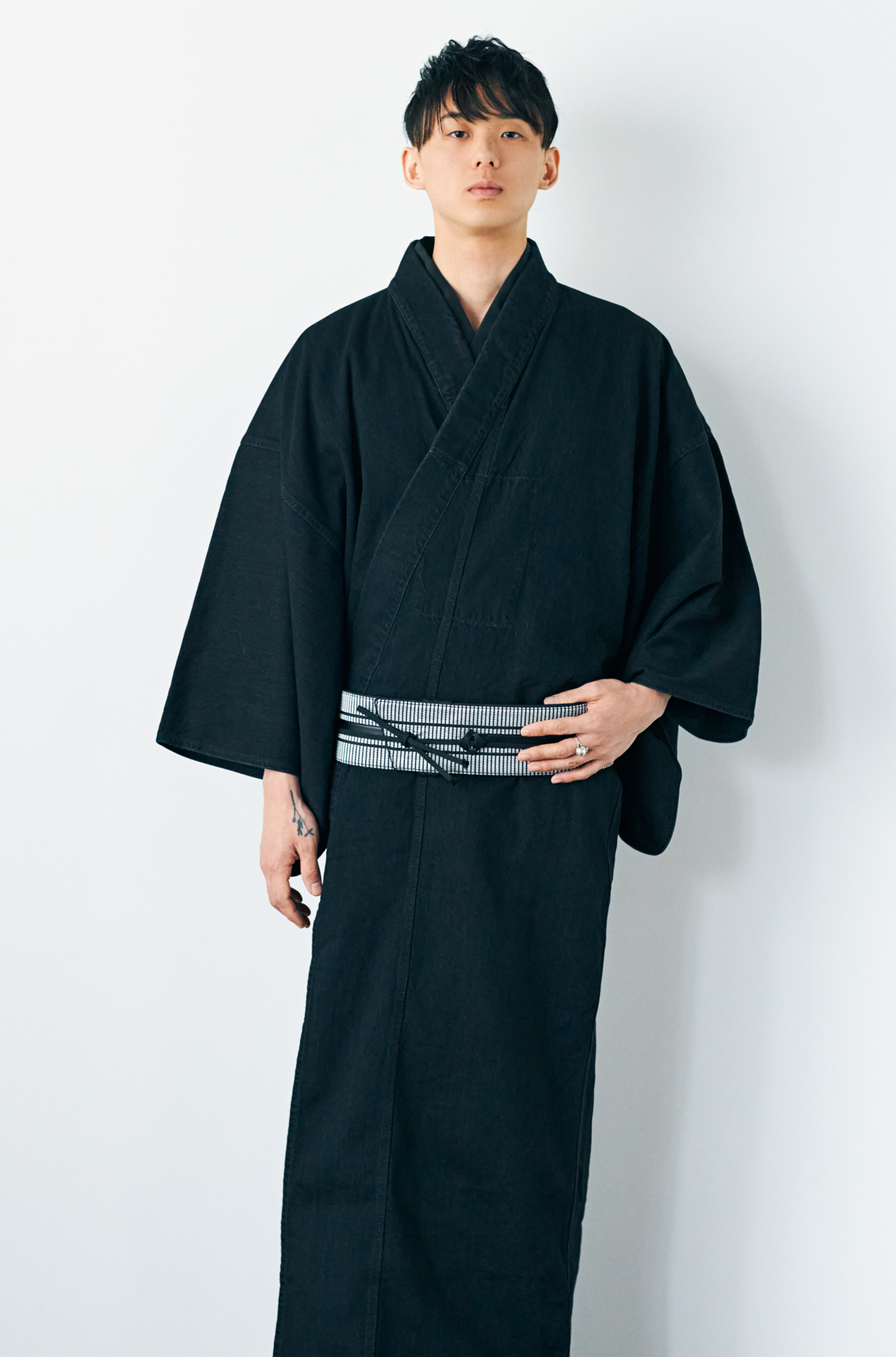 KAPUKI original denim kimono black men's
