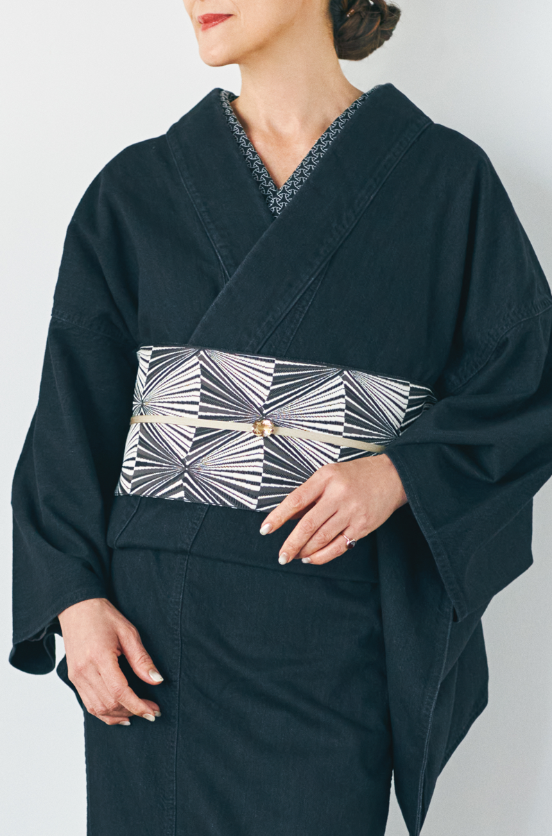 Diamond (KAPUKI original): Half-width belt | Hakataori | Pure silk
