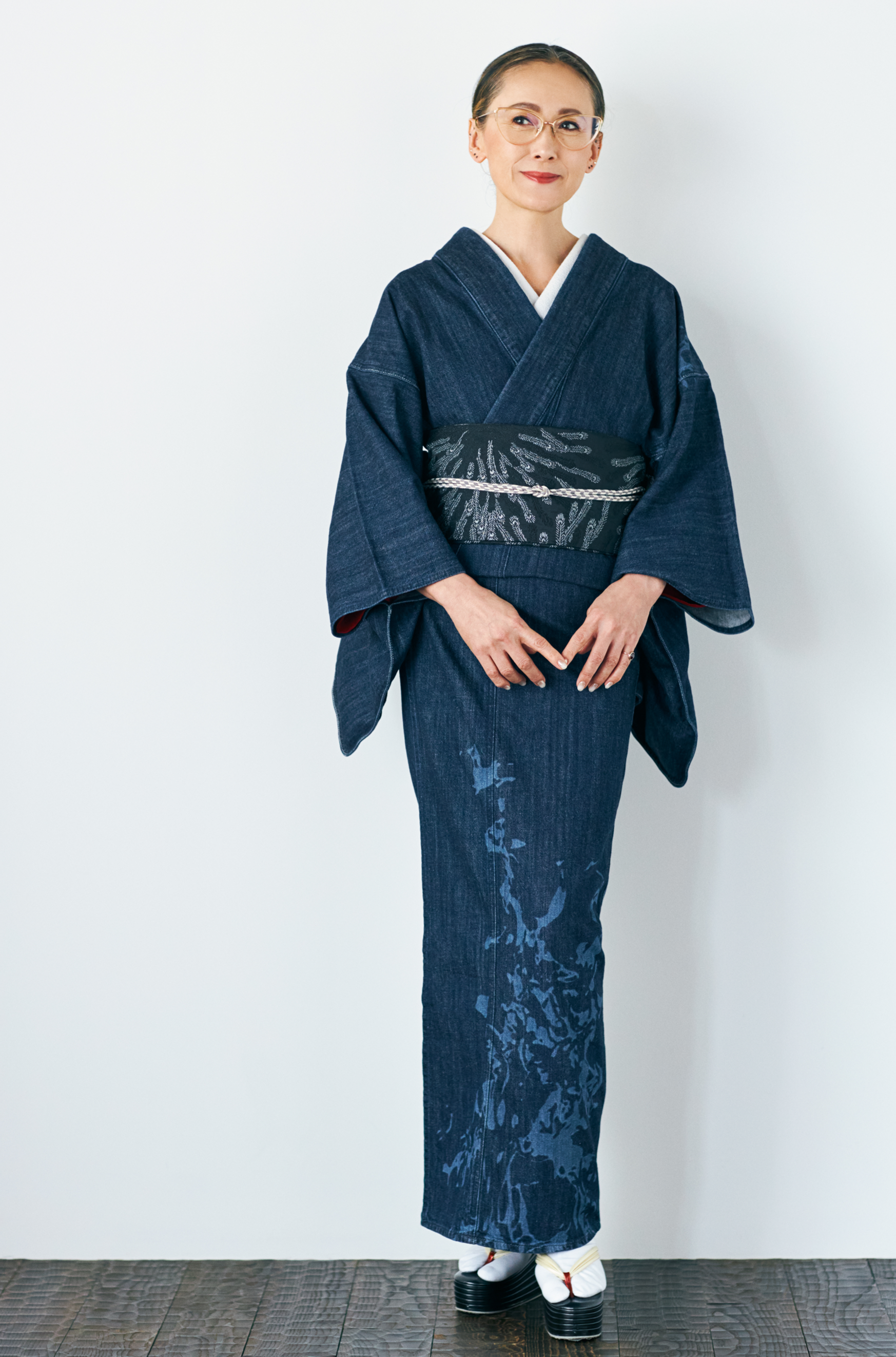 Flame Crest Ladies: Denim Kimono KAPUKI Original