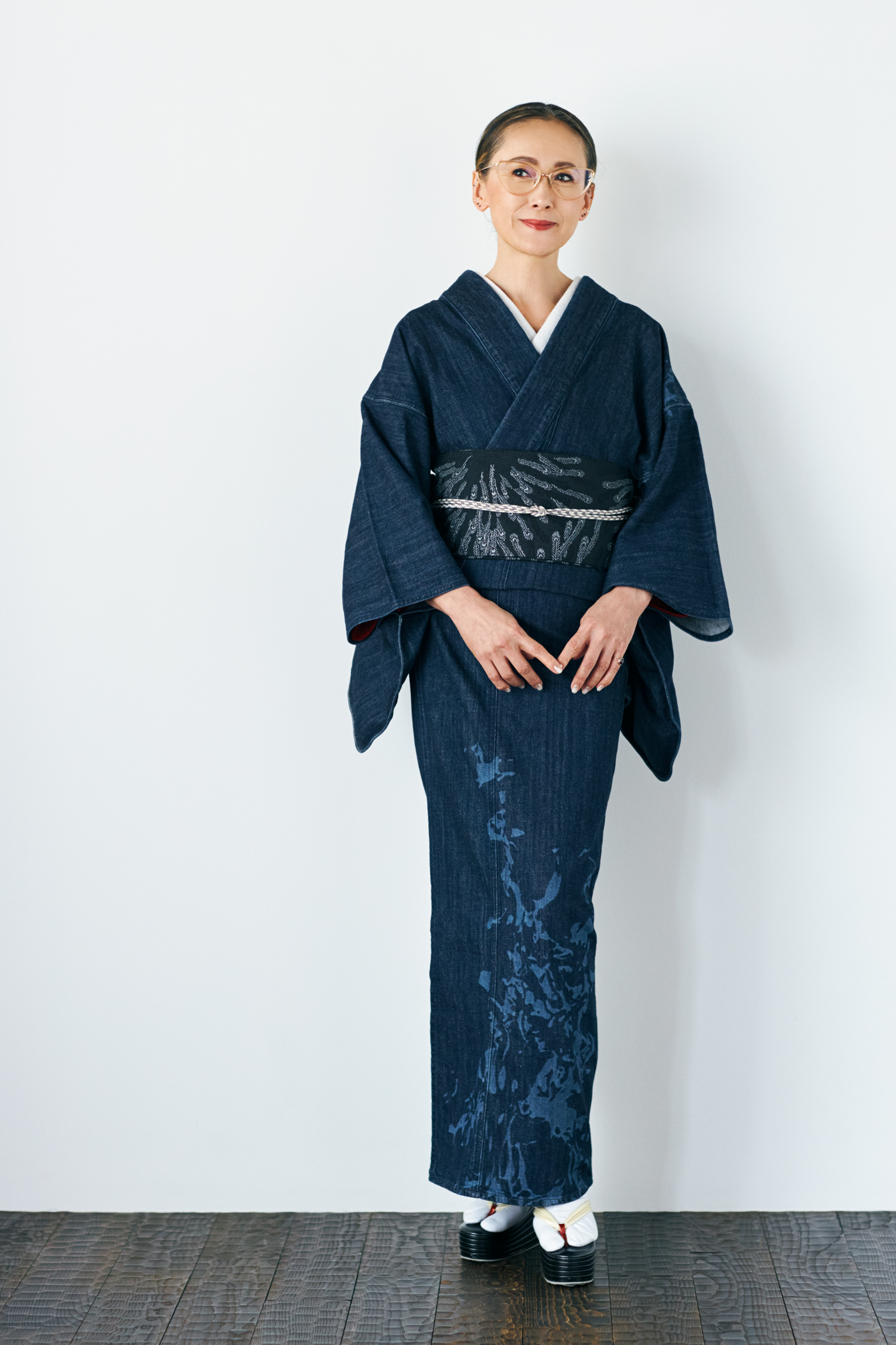 Flame Crest Ladies: Denim Kimono KAPUKI Original