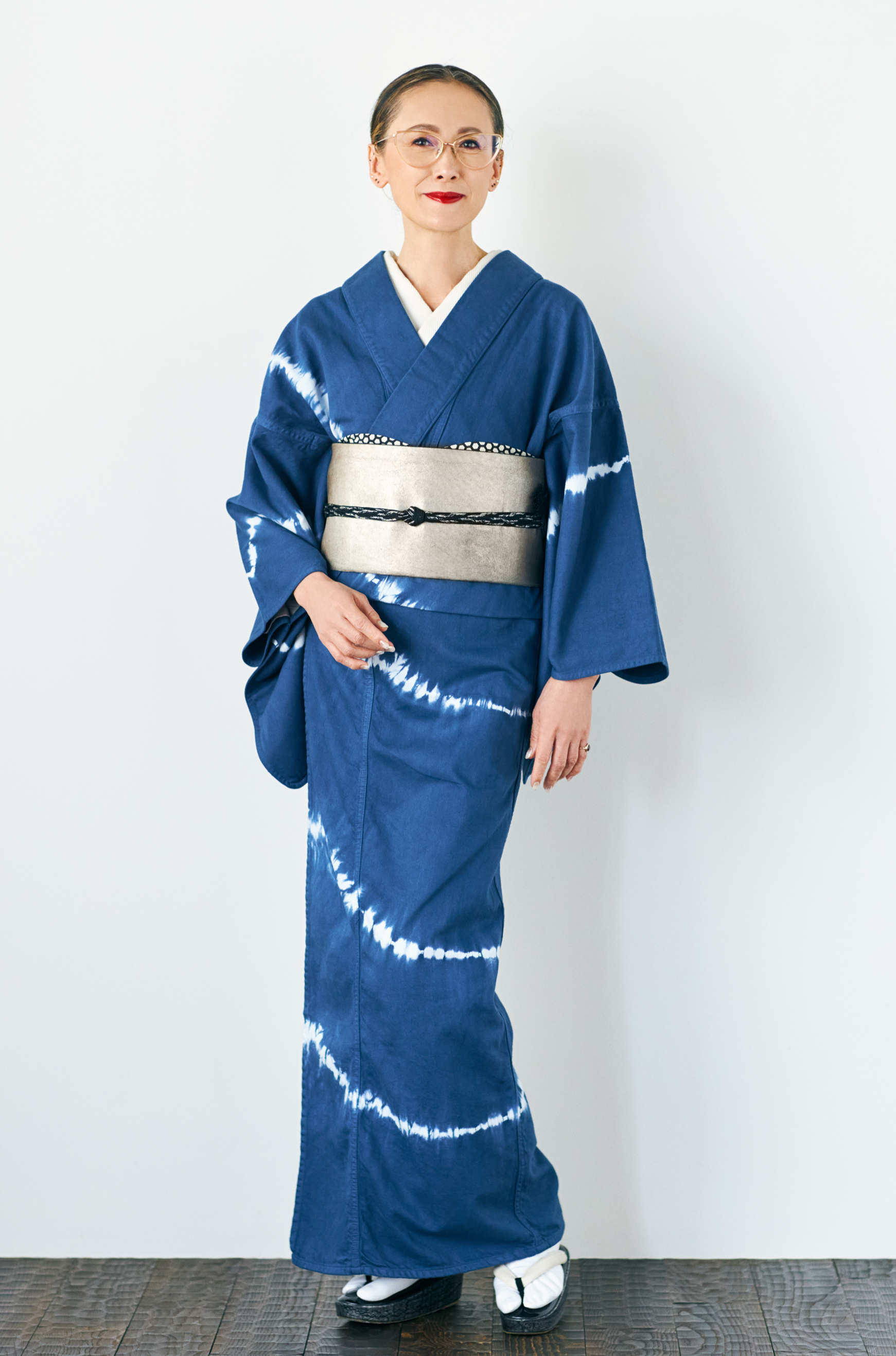 KAPUKI original denim kimono tie dye ladies indigo
